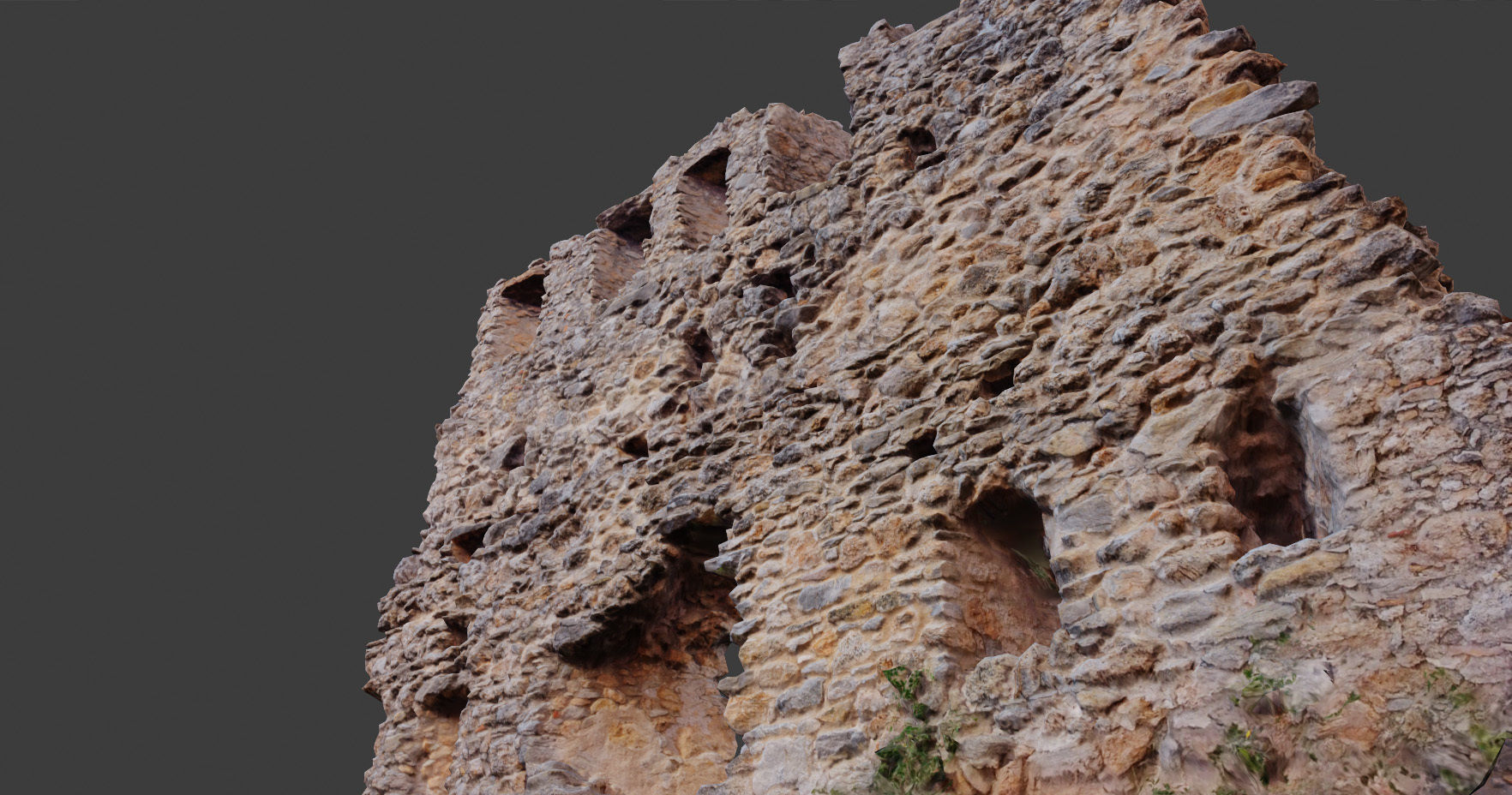 Castle Wall Castle ruins PBR Scanned Low-poly 3D model_3