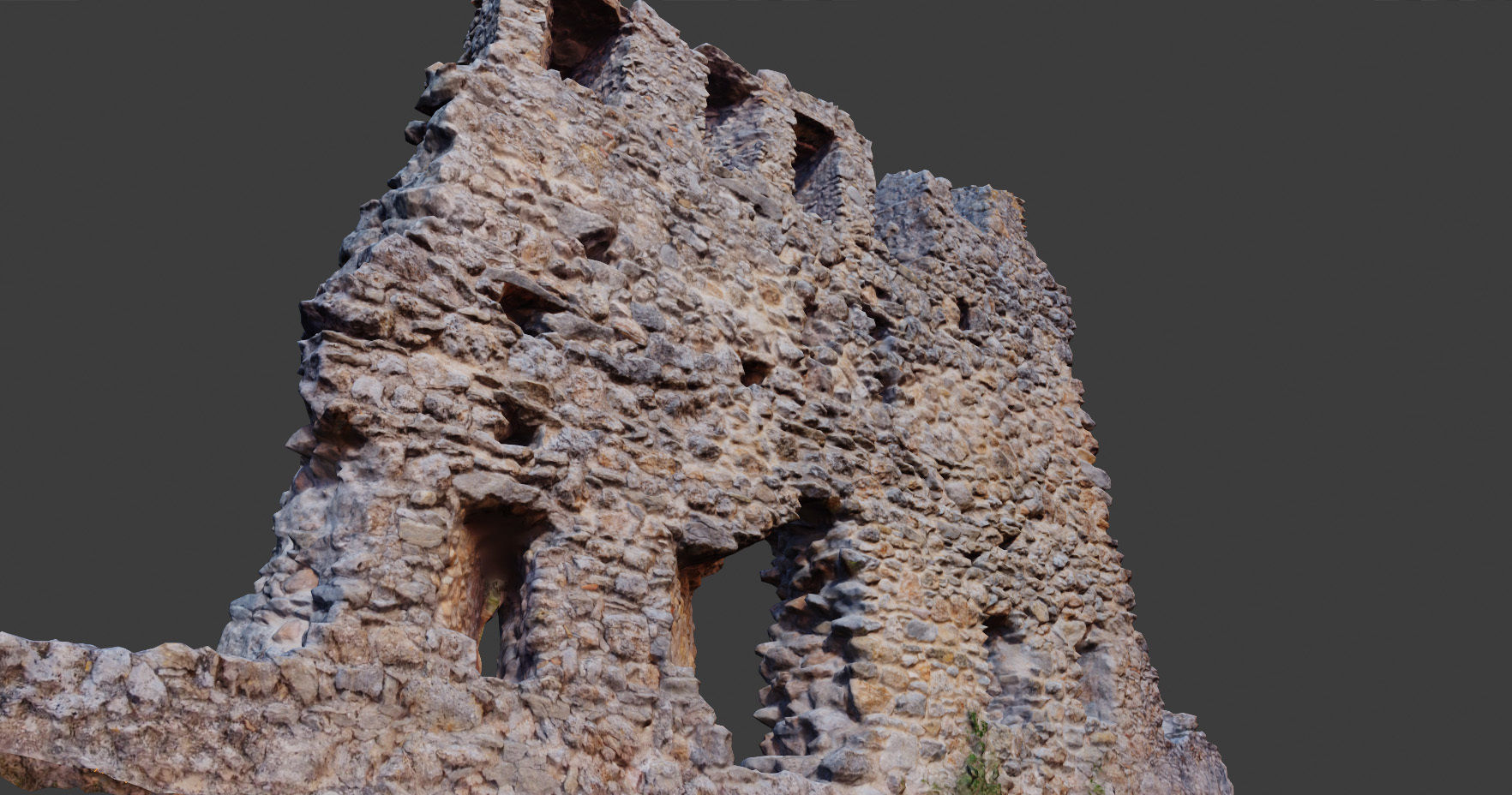 Castle Wall Castle ruins PBR Scanned Low-poly 3D model_2