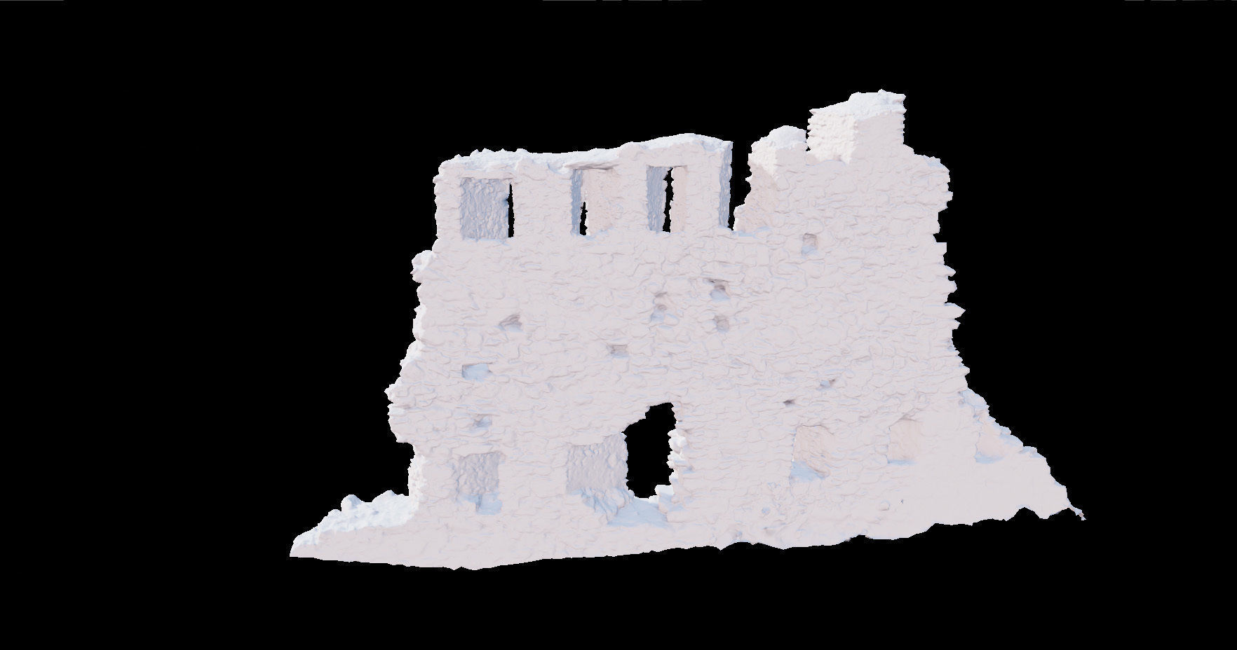 Castle Wall Castle ruins PBR Scanned Low-poly 3D model_6