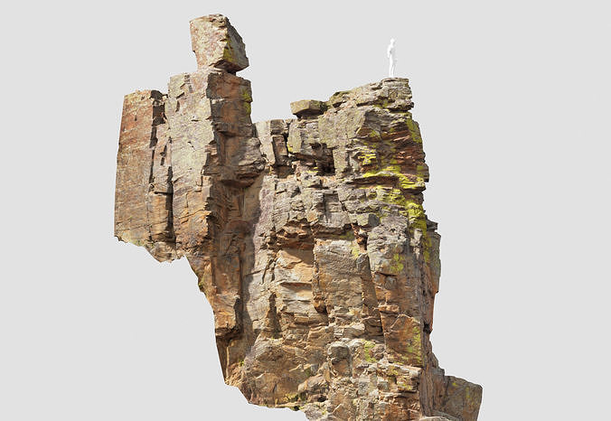 Big Sharp Cliff Pillar Scan PBR Low-poly 3D model