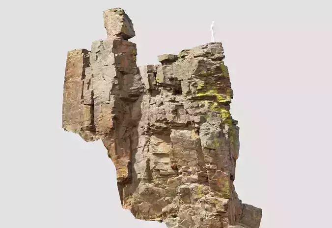 Big Sharp Cliff Pillar Scan PBR Low-poly 3D model