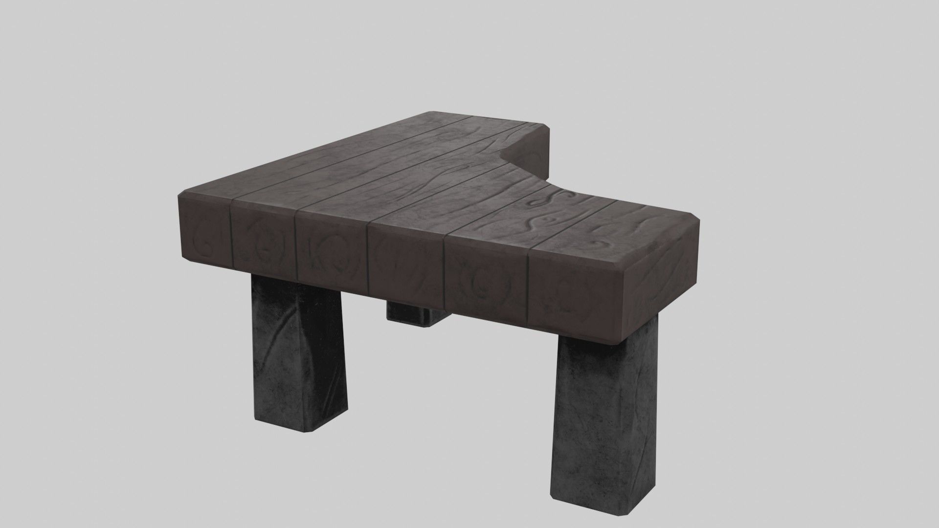Writing table Low-poly 3D model_20