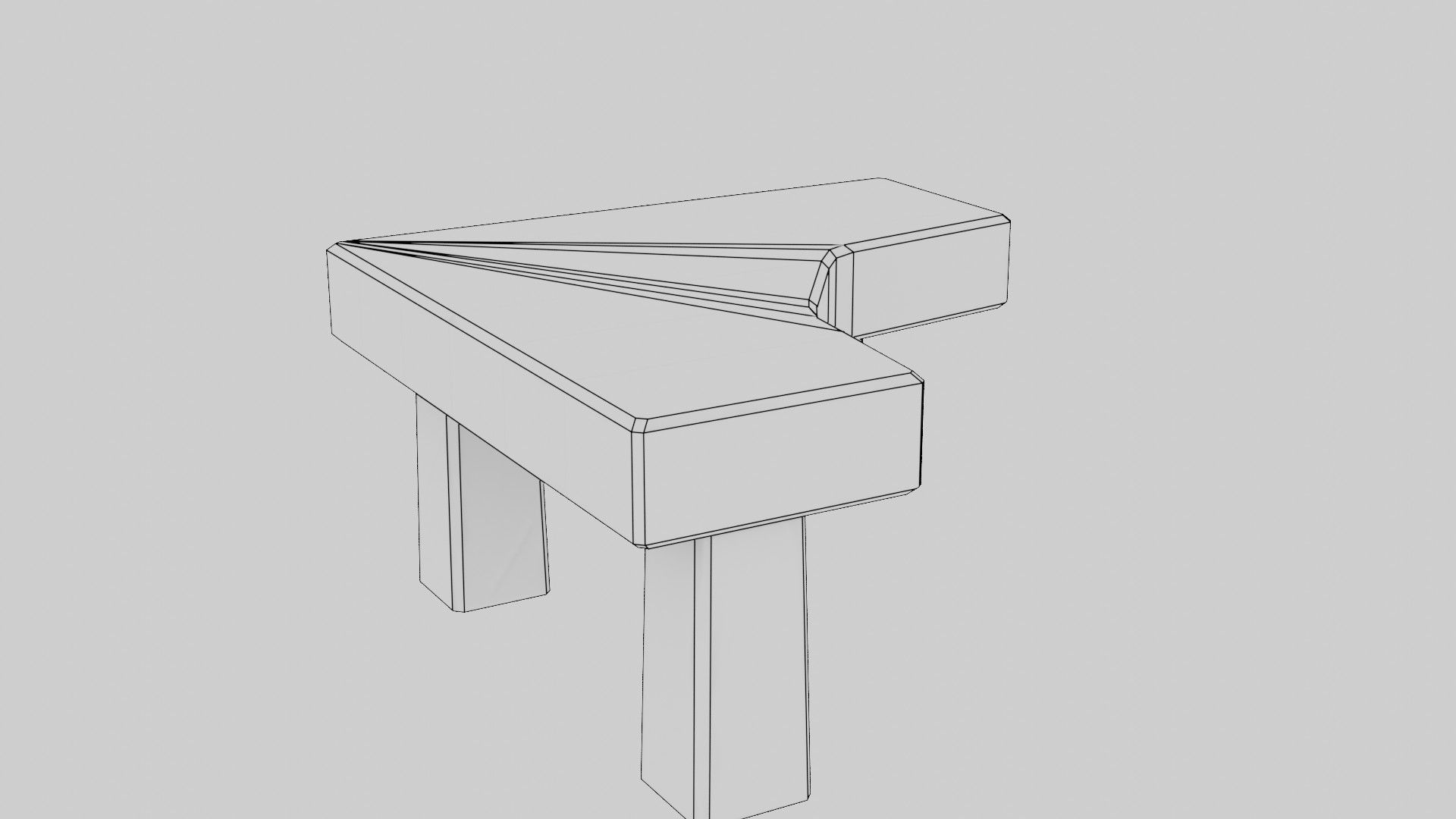 Writing table Low-poly 3D model_19