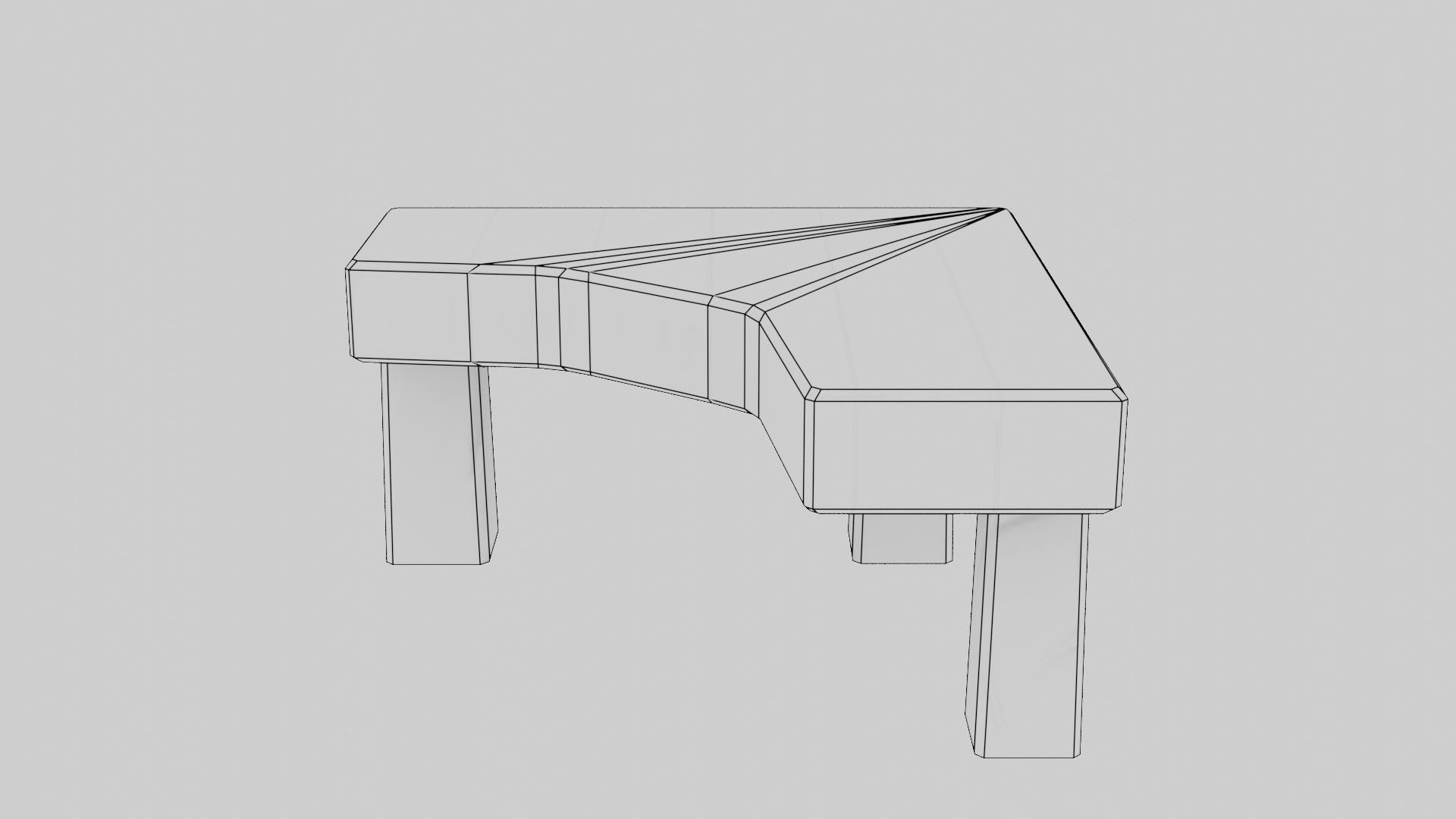 Writing table Low-poly 3D model_11