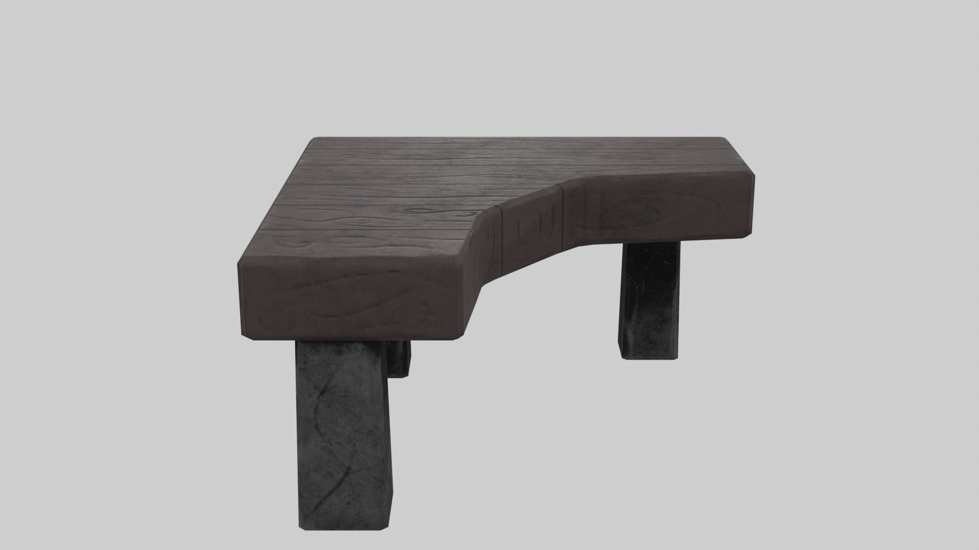 Writing table Low-poly 3D model_16