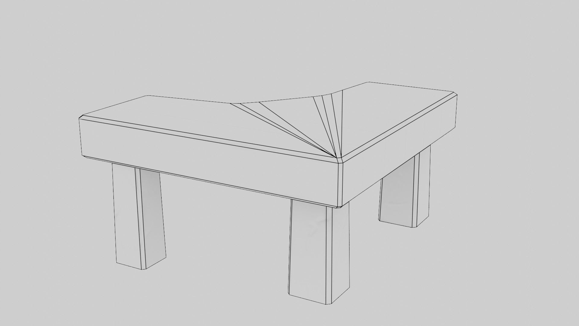 Writing table Low-poly 3D model_27