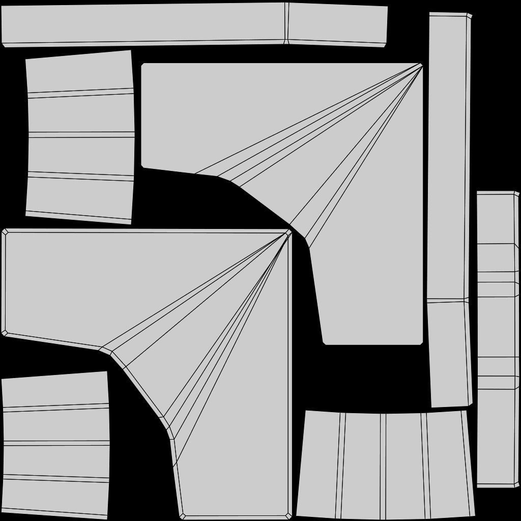 Writing table Low-poly 3D model_5