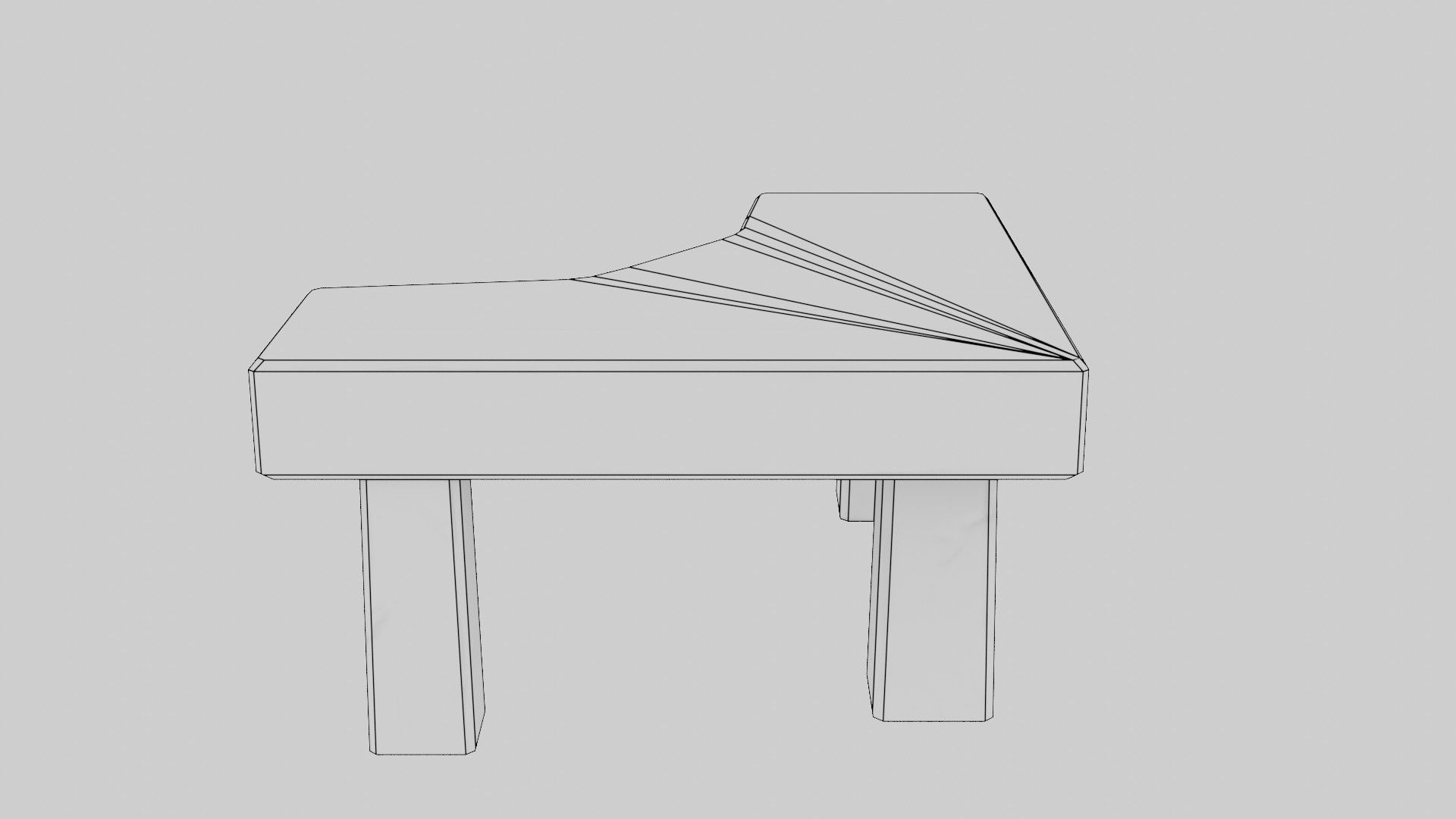 Writing table Low-poly 3D model_1
