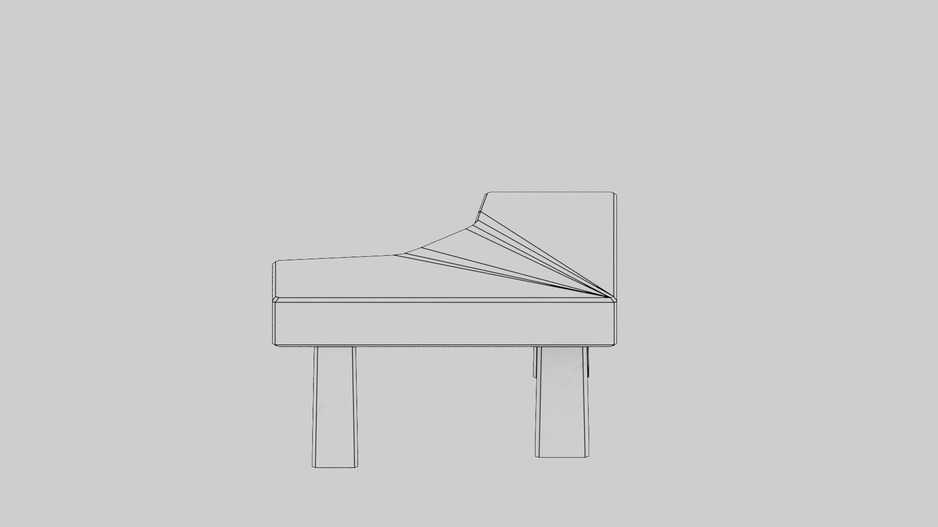 Writing table Low-poly 3D model_29
