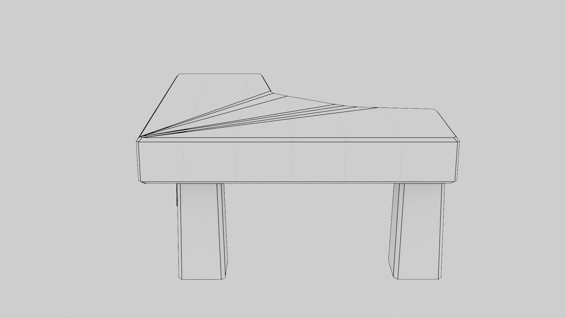 Writing table Low-poly 3D model_23