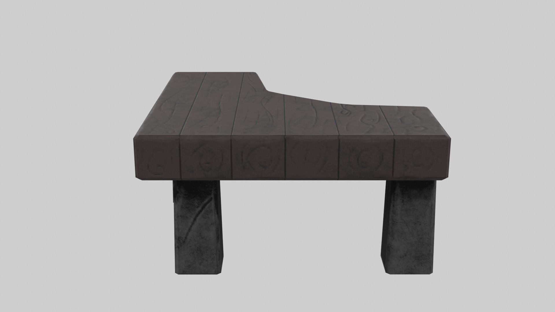 Writing table Low-poly 3D model_22