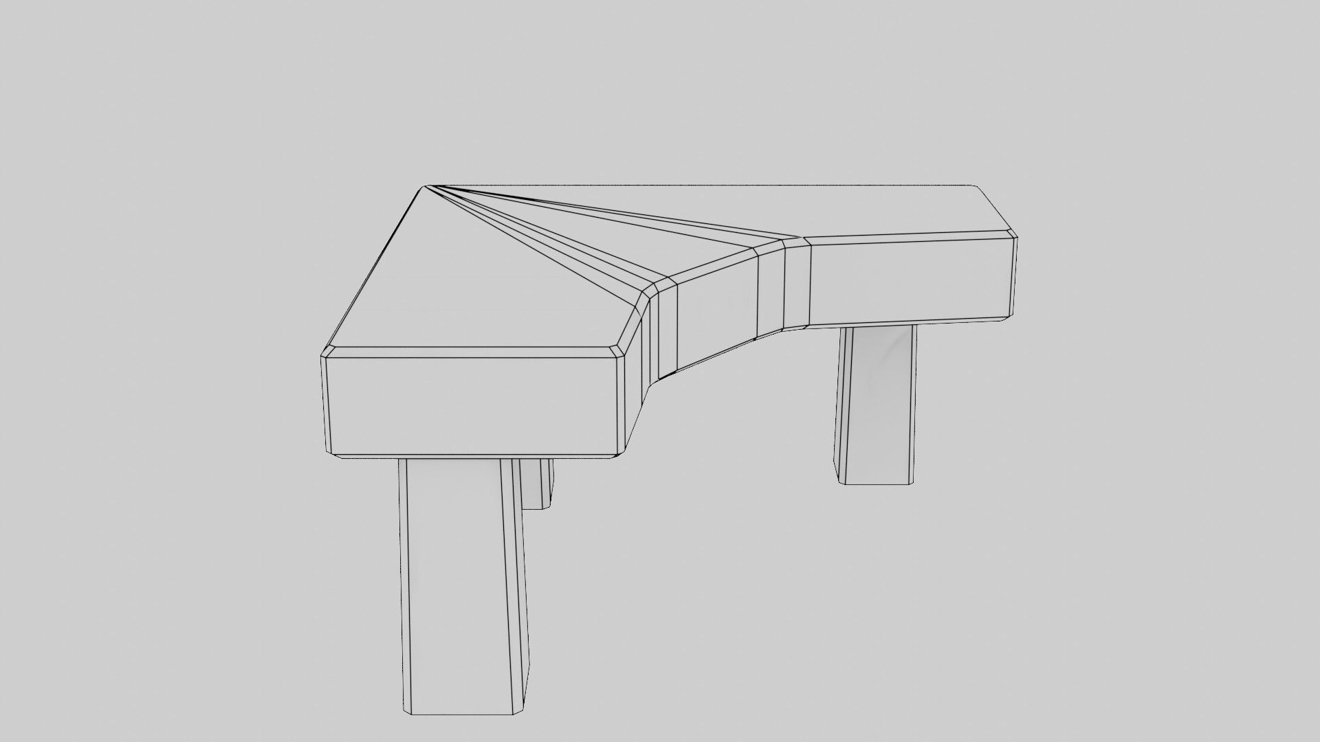 Writing table Low-poly 3D model_17