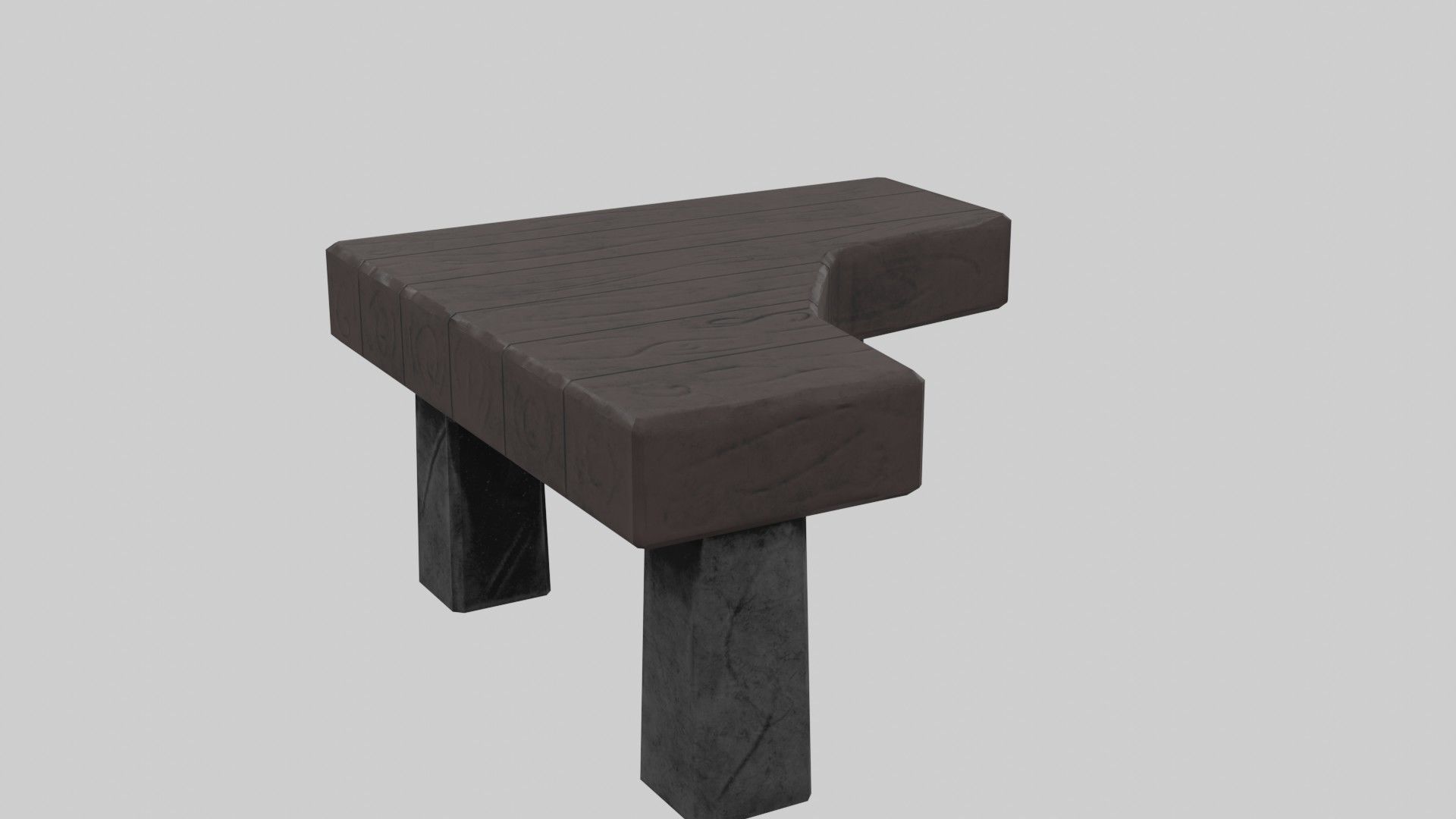 Writing table Low-poly 3D model_18