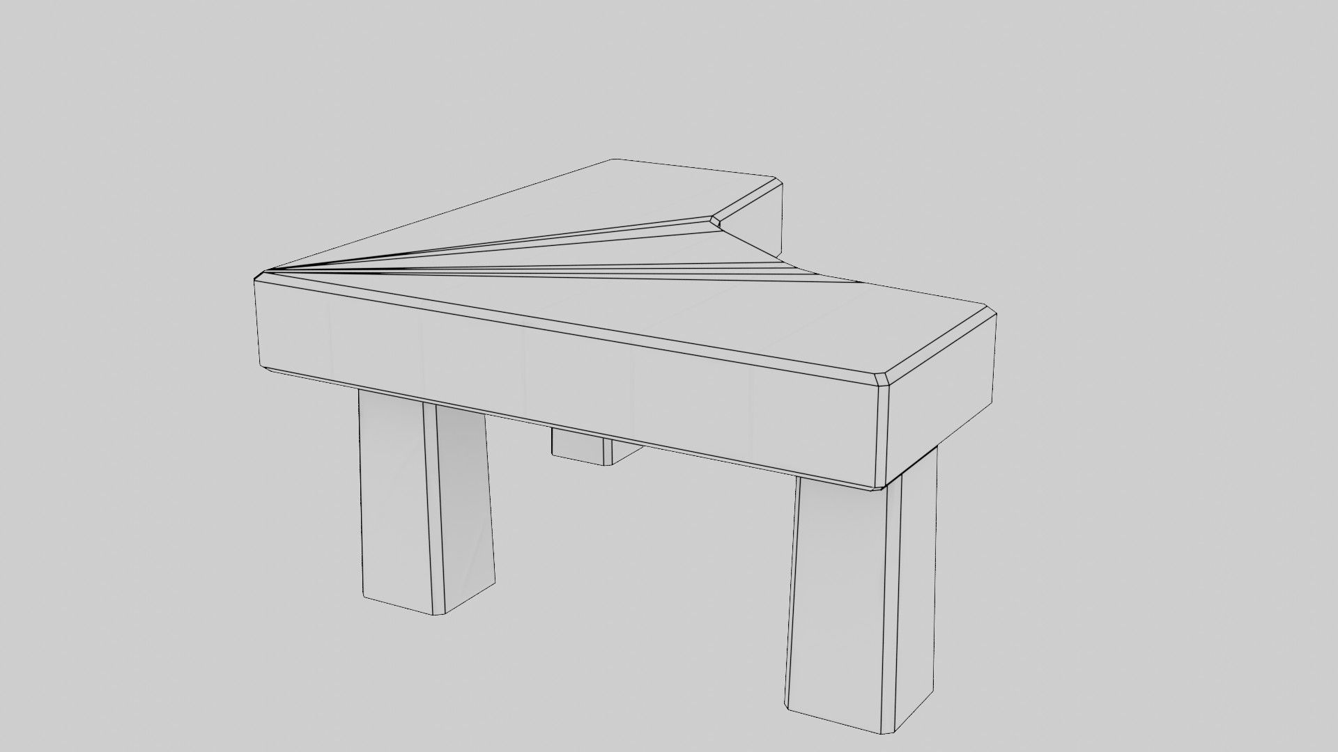 Writing table Low-poly 3D model_21