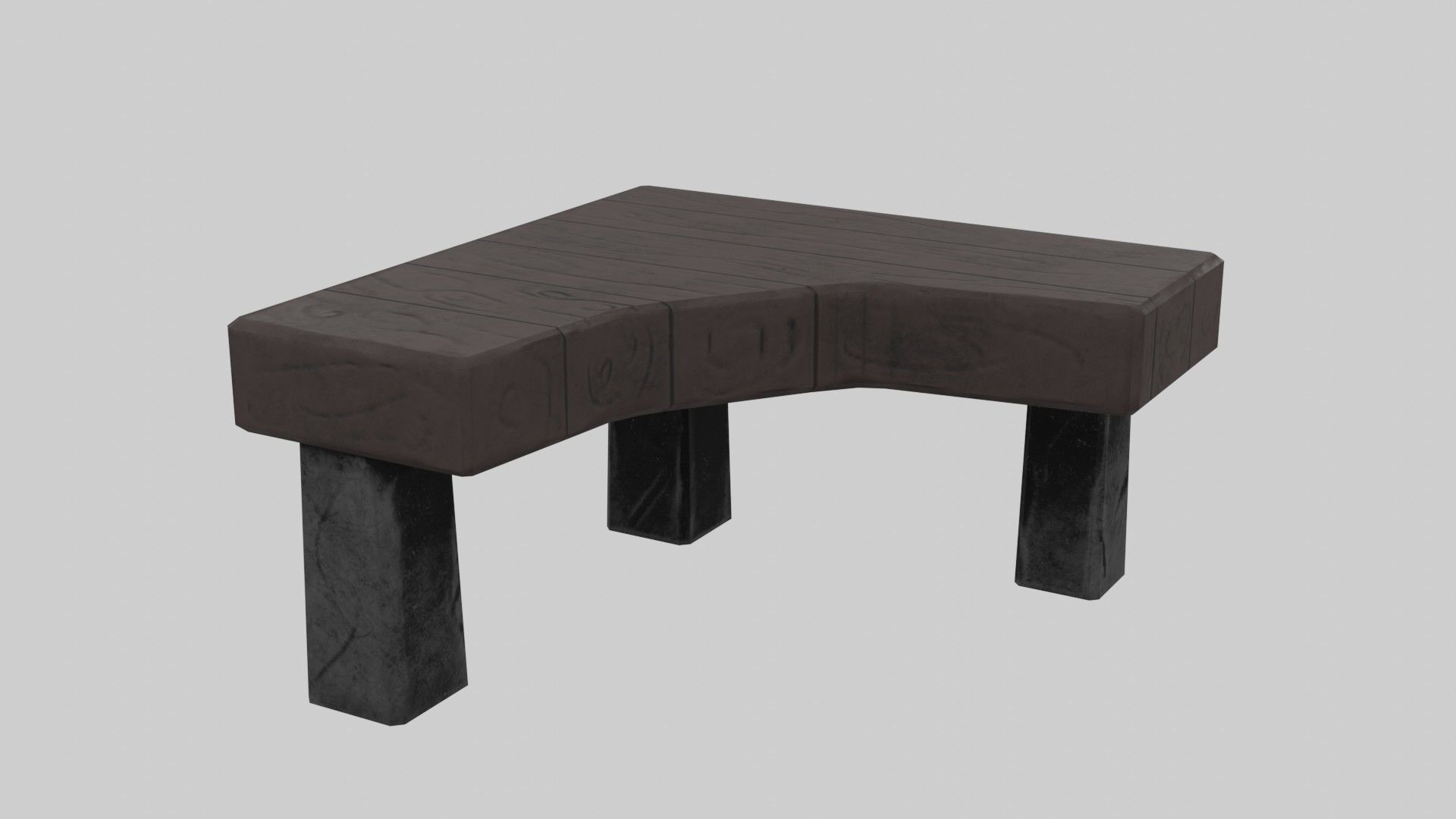 Writing table Low-poly 3D model_14