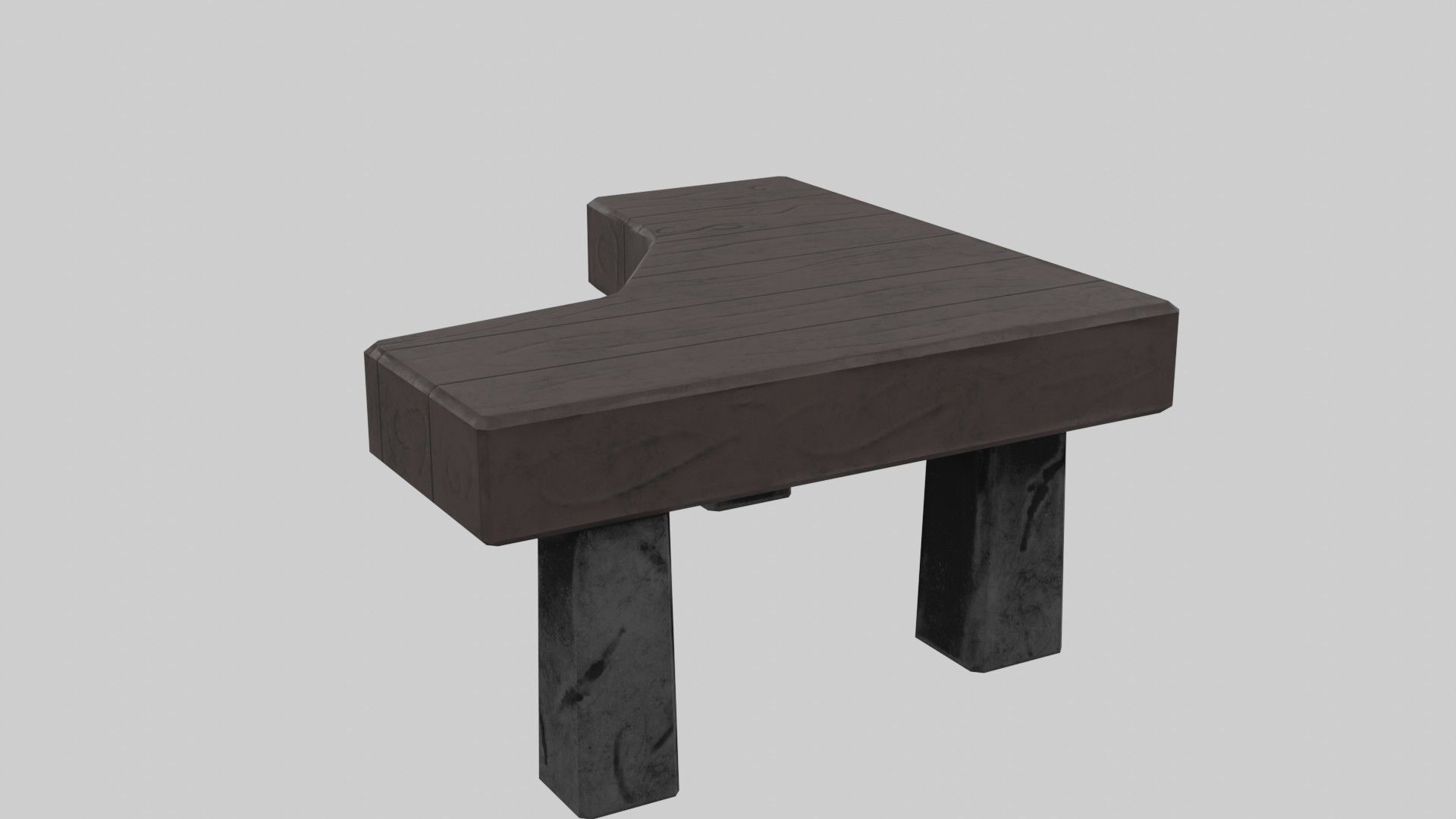 Writing table Low-poly 3D model_6