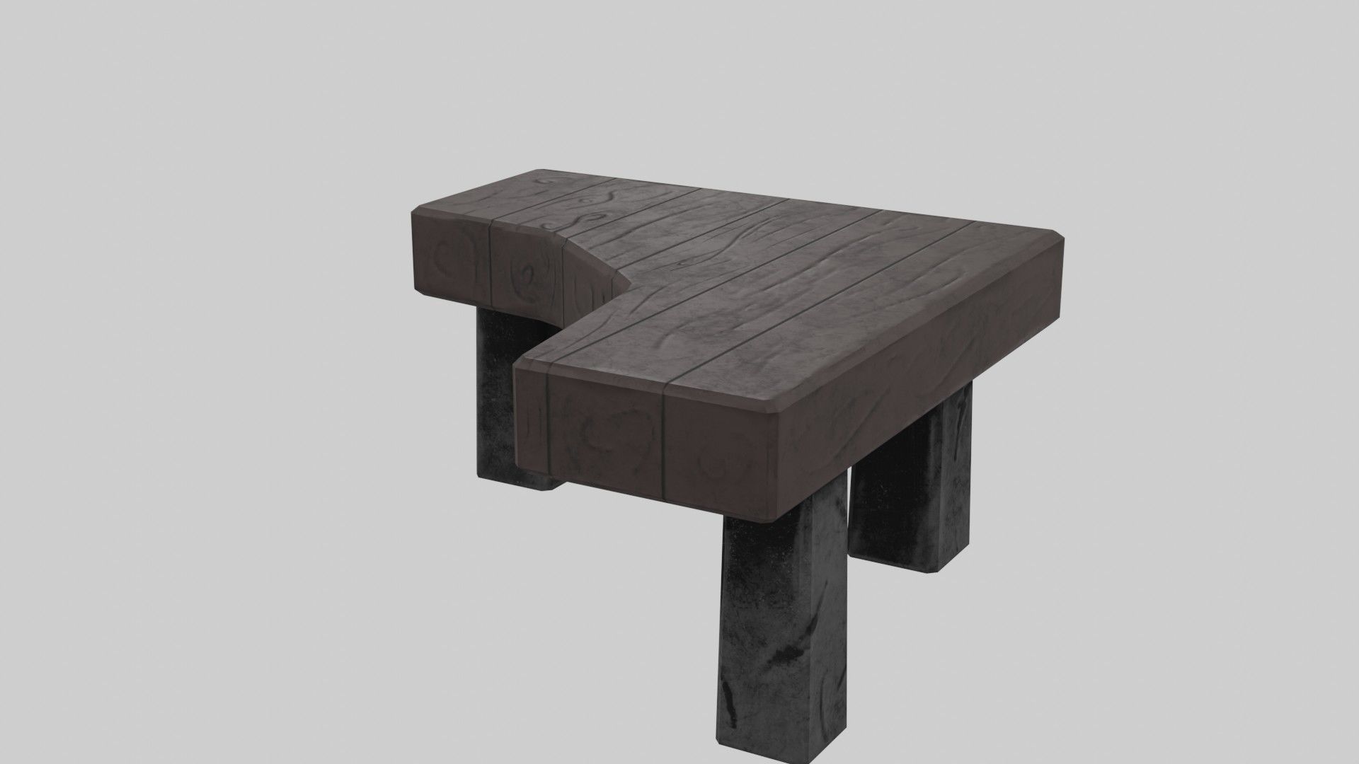 Writing table Low-poly 3D model_8