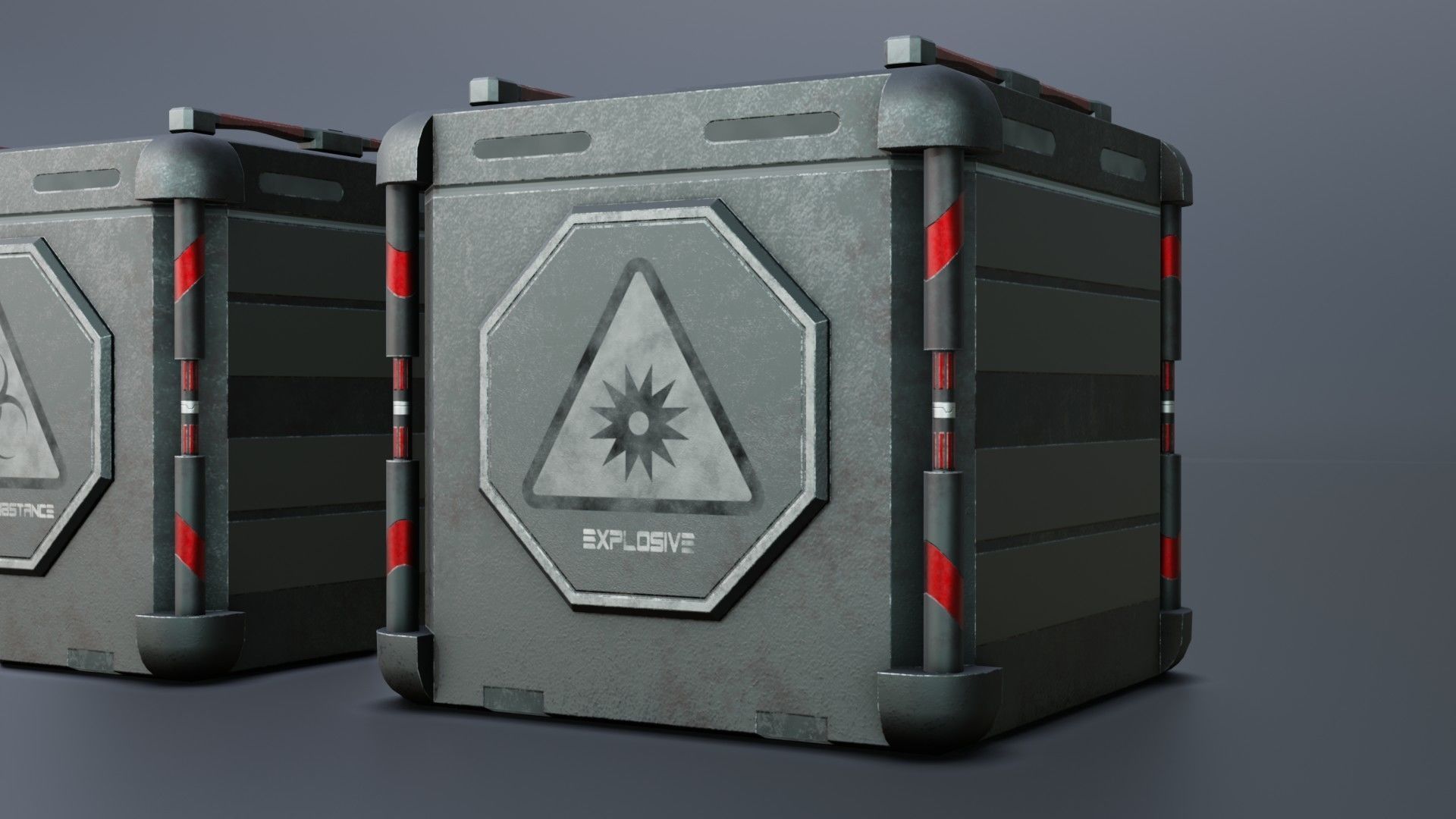 Sci-fi Crates Low-poly 3D model_7