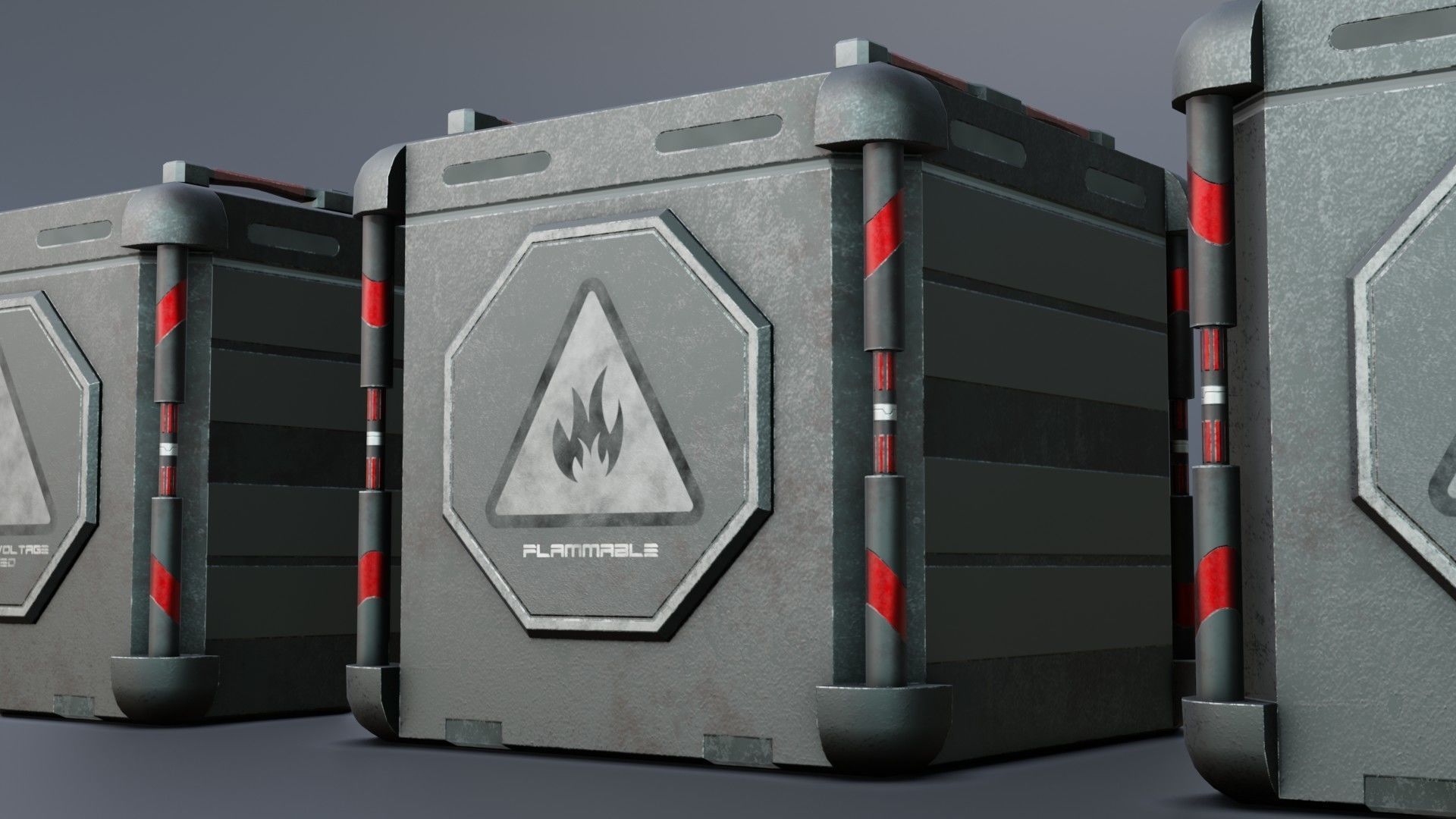 Sci-fi Crates Low-poly 3D model_6