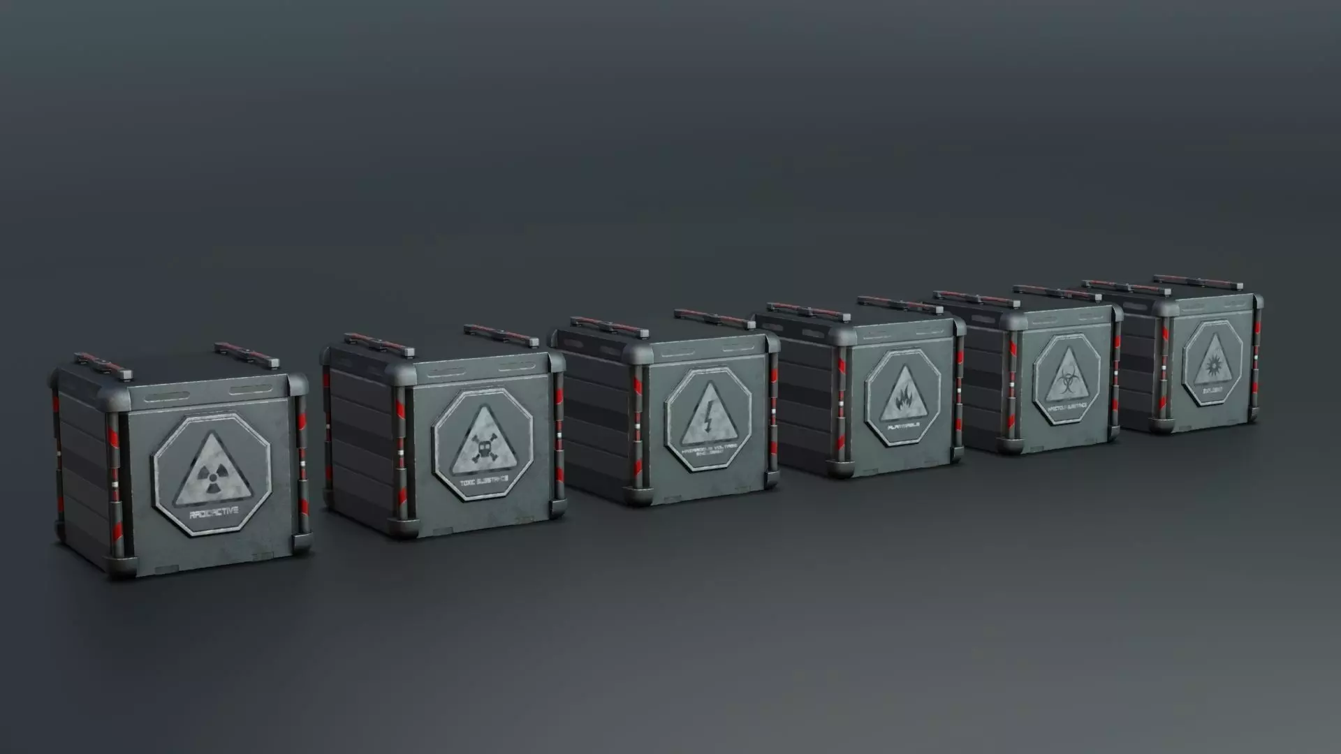 Sci-fi Crates Low-poly 3D model_0
