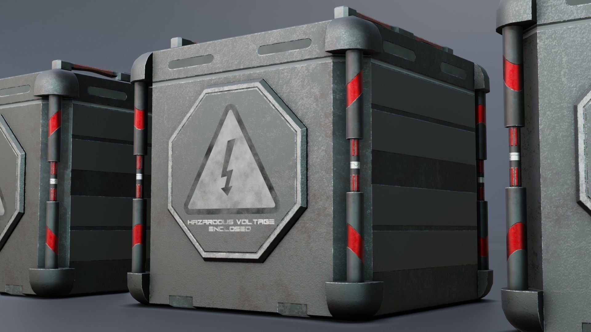 Sci-fi Crates Low-poly 3D model_5