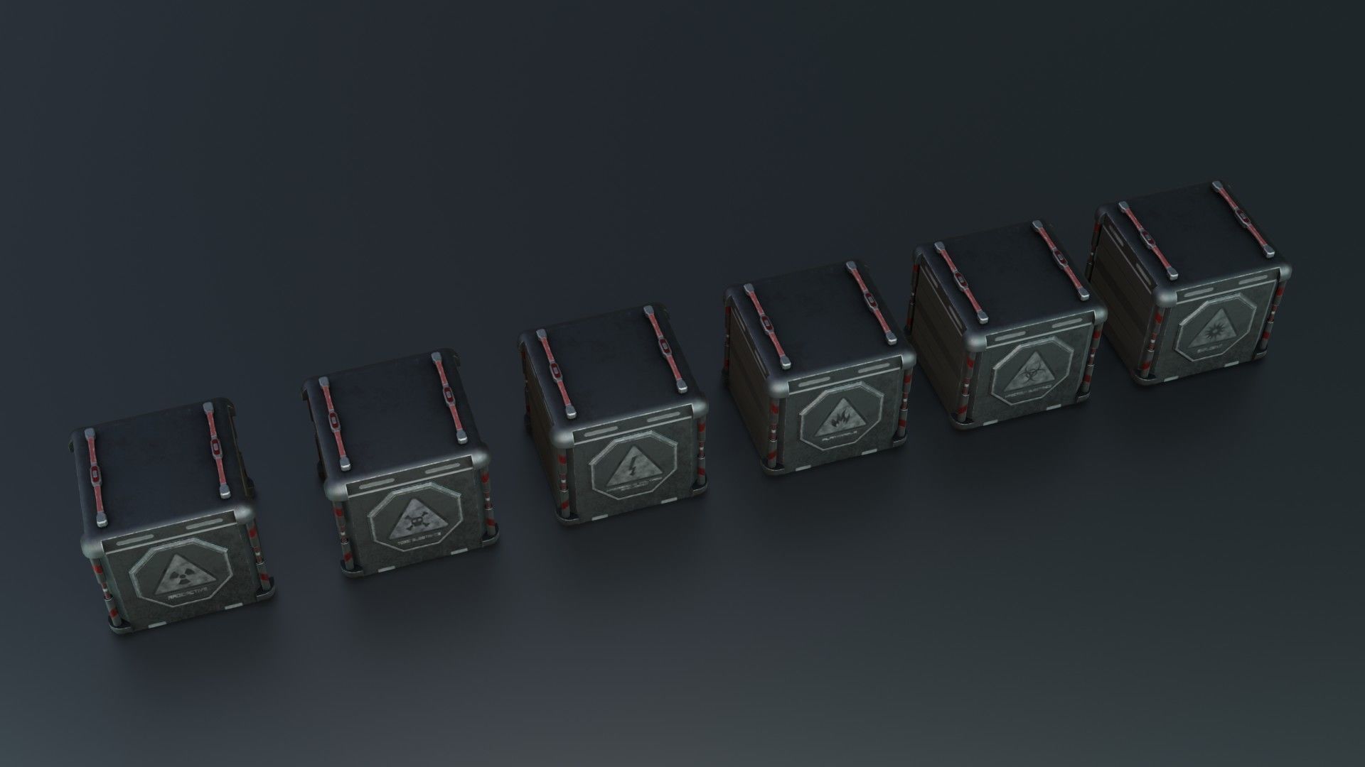 Sci-fi Crates Low-poly 3D model_10