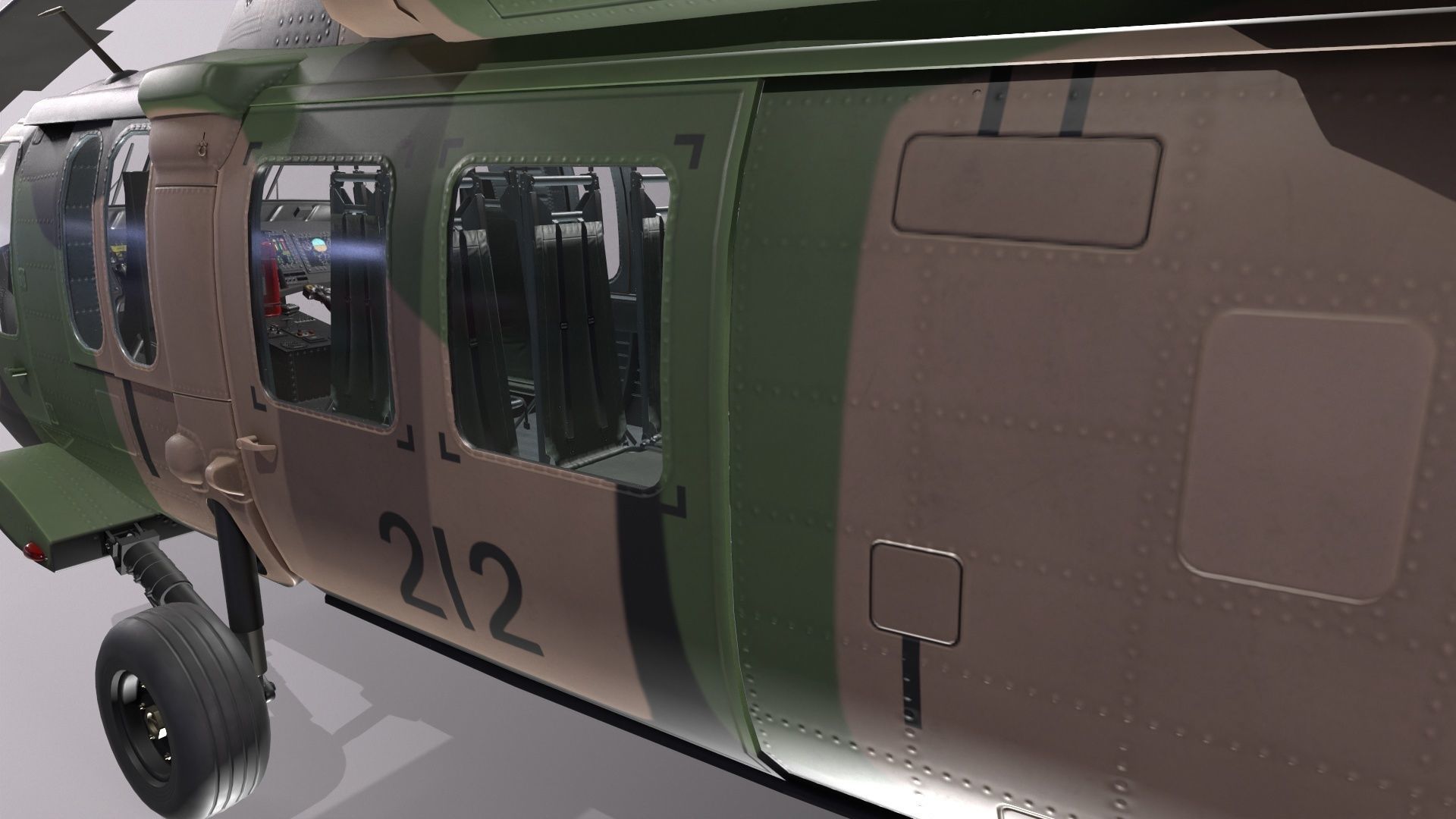 UH-60 Black Hawk Australian Army Static Low-poly 3D model_7