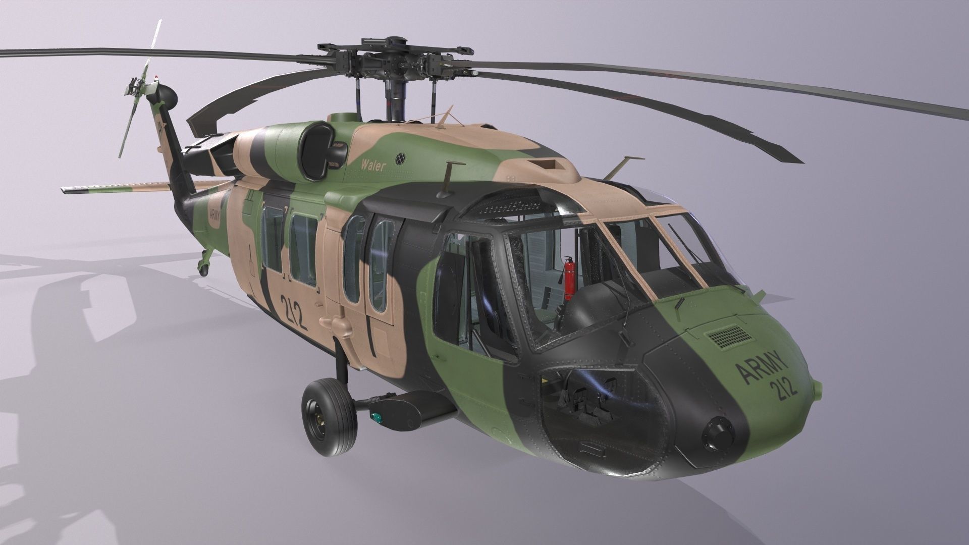 UH-60 Black Hawk Australian Army Static Low-poly 3D model_5
