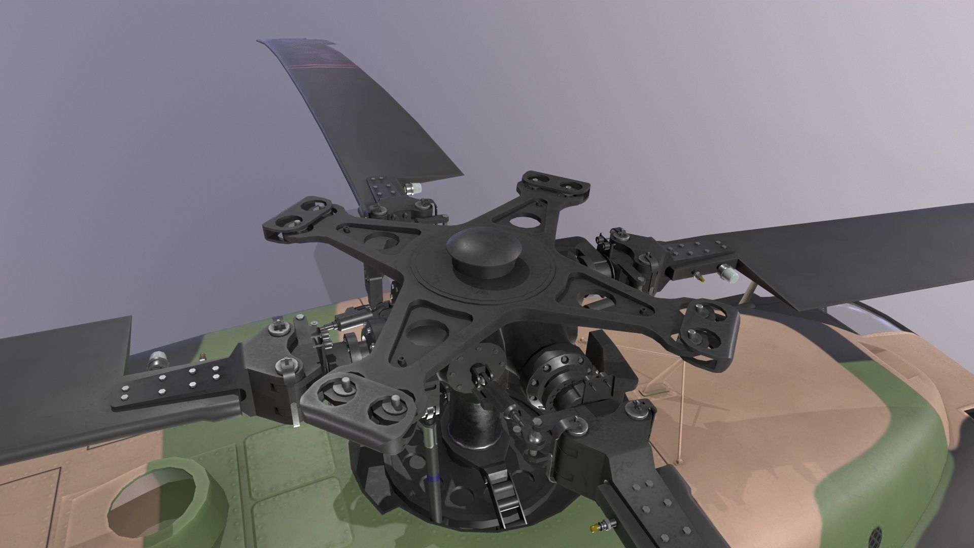 UH-60 Black Hawk Australian Army Static Low-poly 3D model_14