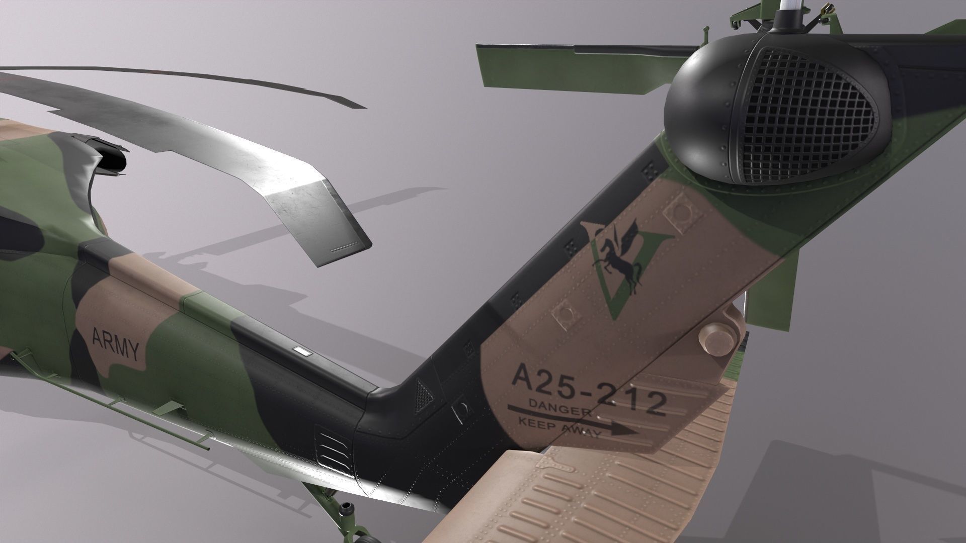 UH-60 Black Hawk Australian Army Static Low-poly 3D model_9