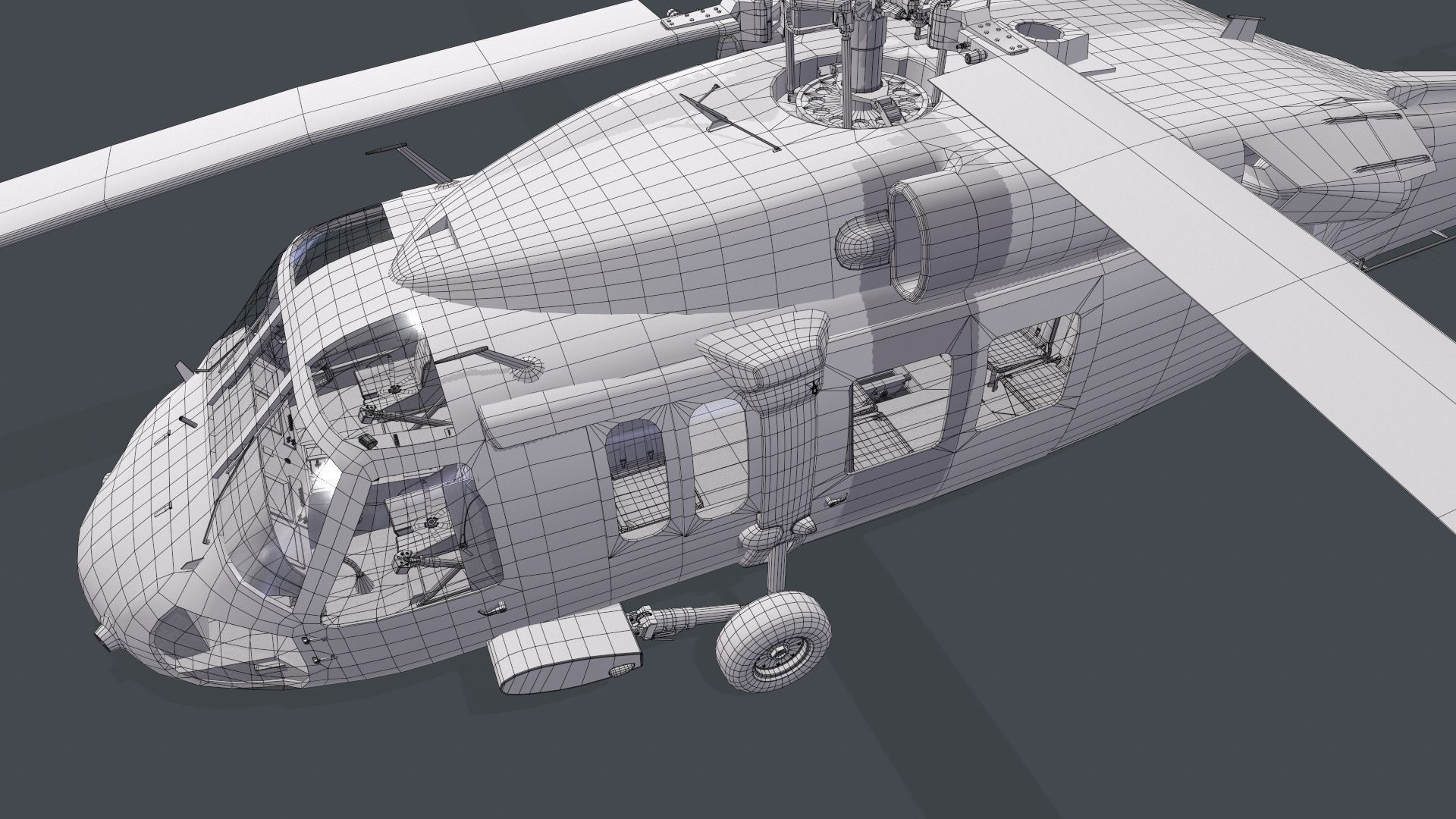 UH-60 Black Hawk Australian Army Static Low-poly 3D model_31