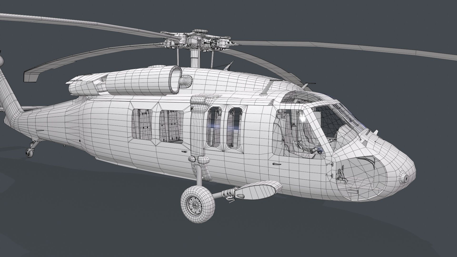 UH-60 Black Hawk Australian Army Static Low-poly 3D model_25