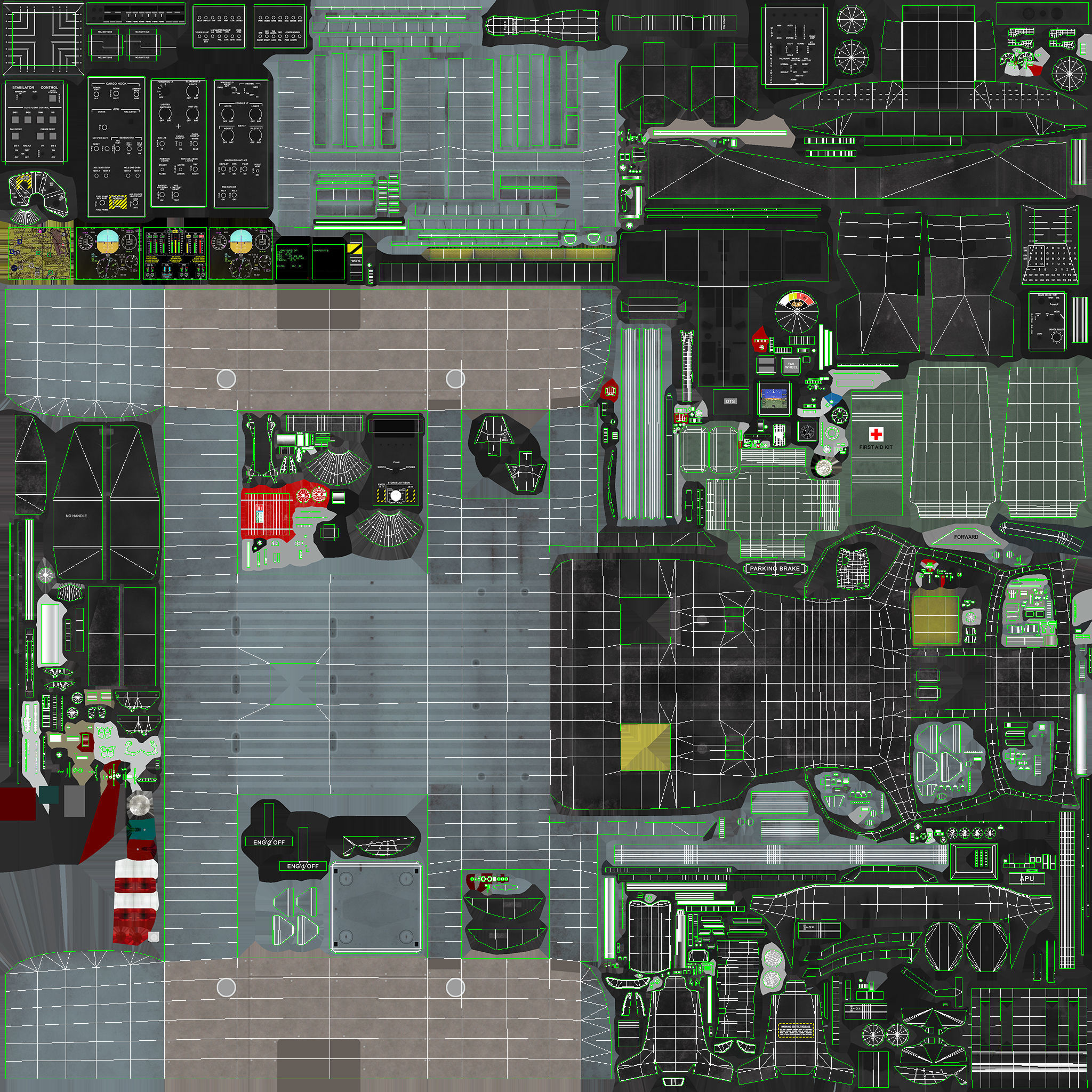 UH-60 Black Hawk Australian Army Static Low-poly 3D model_37