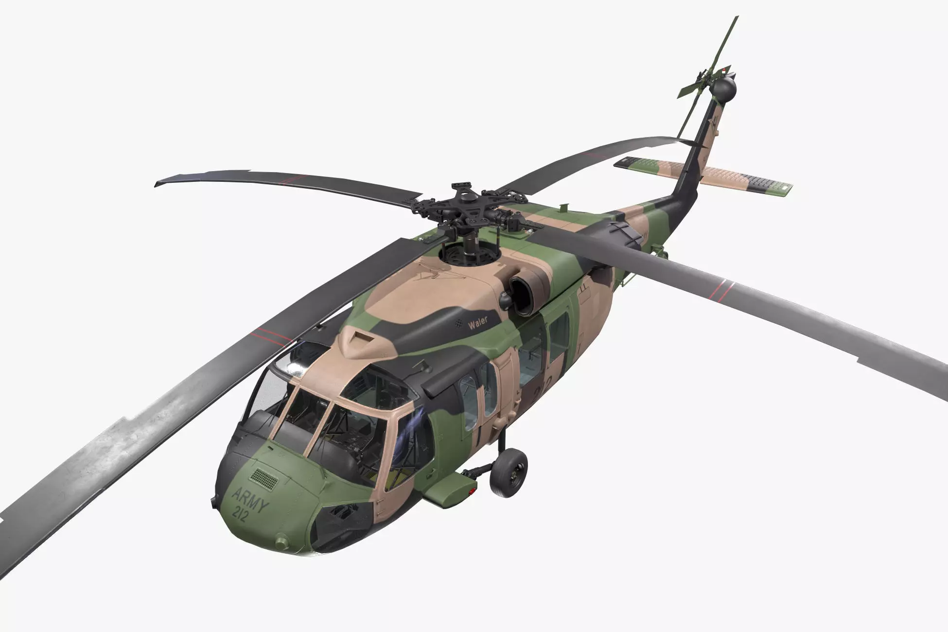 UH-60 Black Hawk Australian Army Static Low-poly 3D model_0