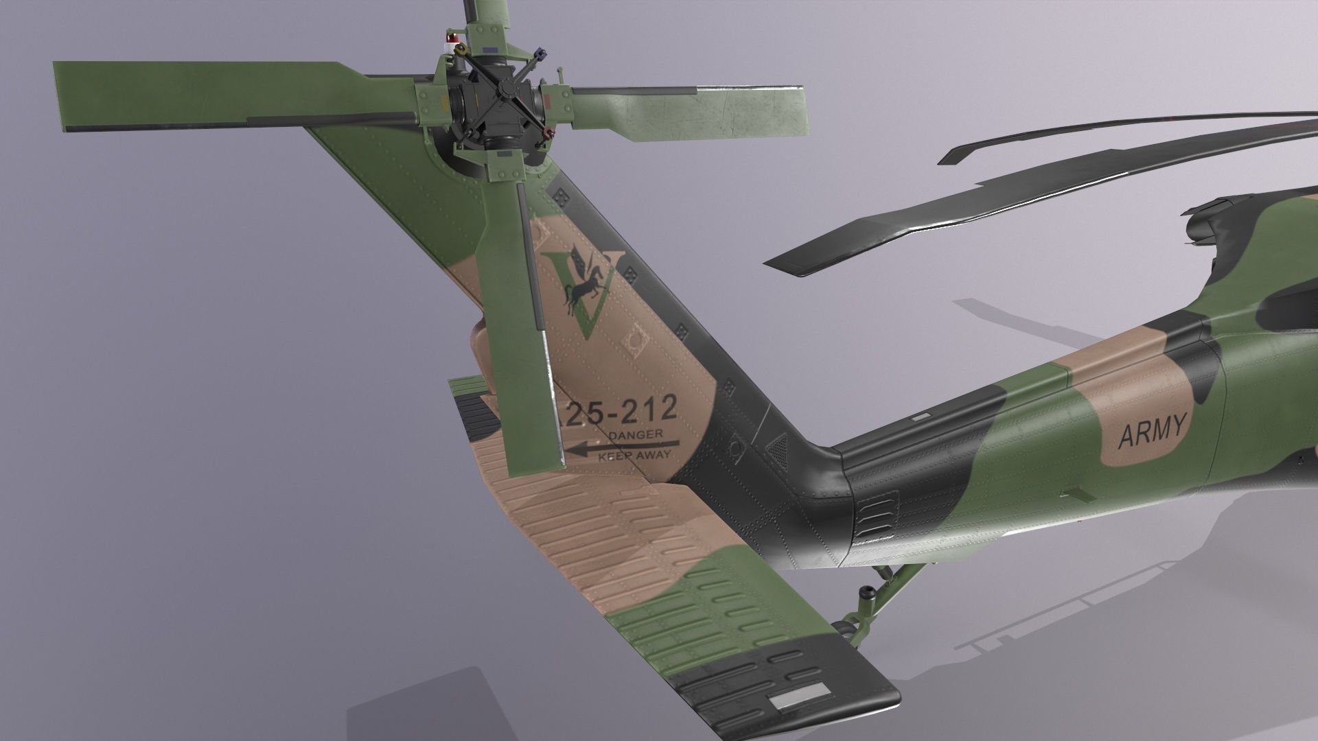 UH-60 Black Hawk Australian Army Static Low-poly 3D model_10