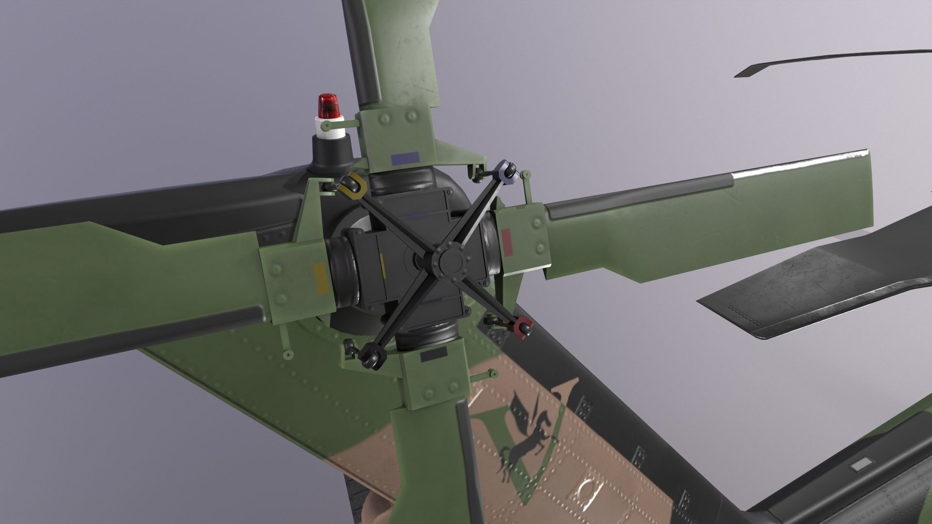 UH-60 Black Hawk Australian Army Static Low-poly 3D model_15