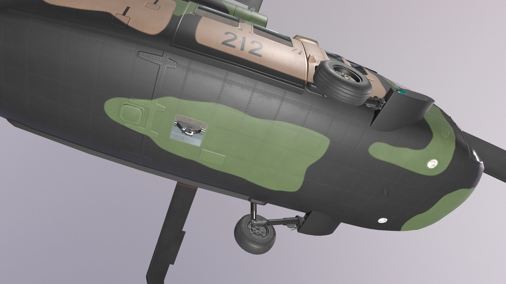 UH-60 Black Hawk Australian Army Static Low-poly 3D model_13