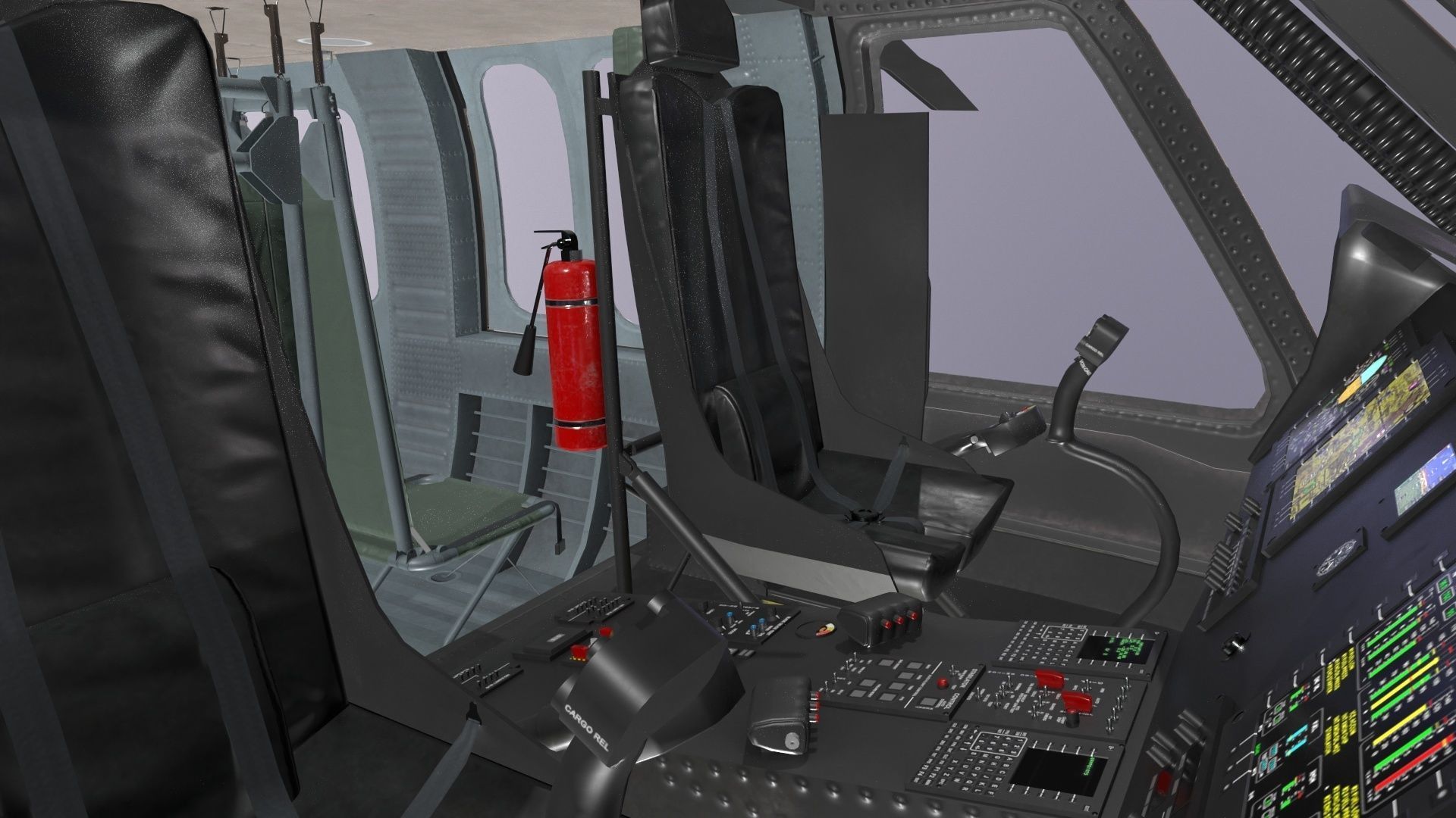 UH-60 Black Hawk Australian Army Static Low-poly 3D model_19