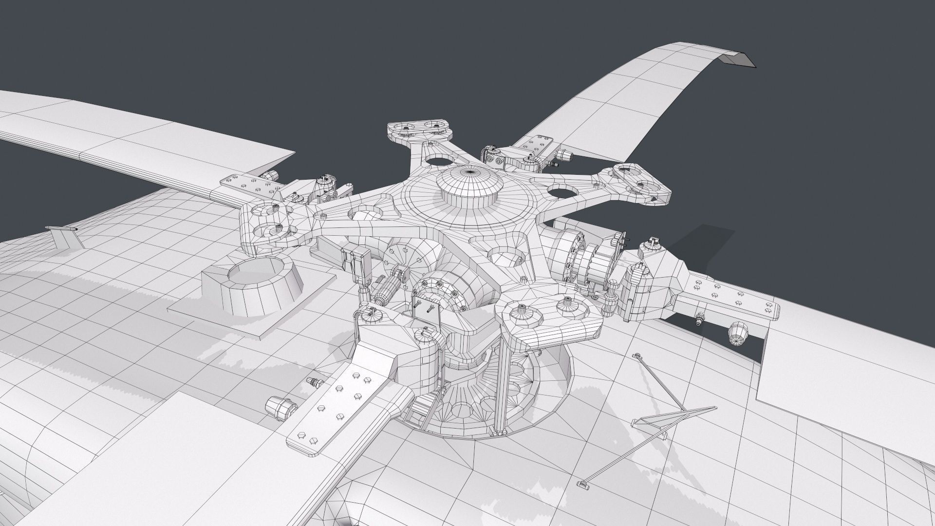 UH-60 Black Hawk Dark Static Low-poly 3D model_26