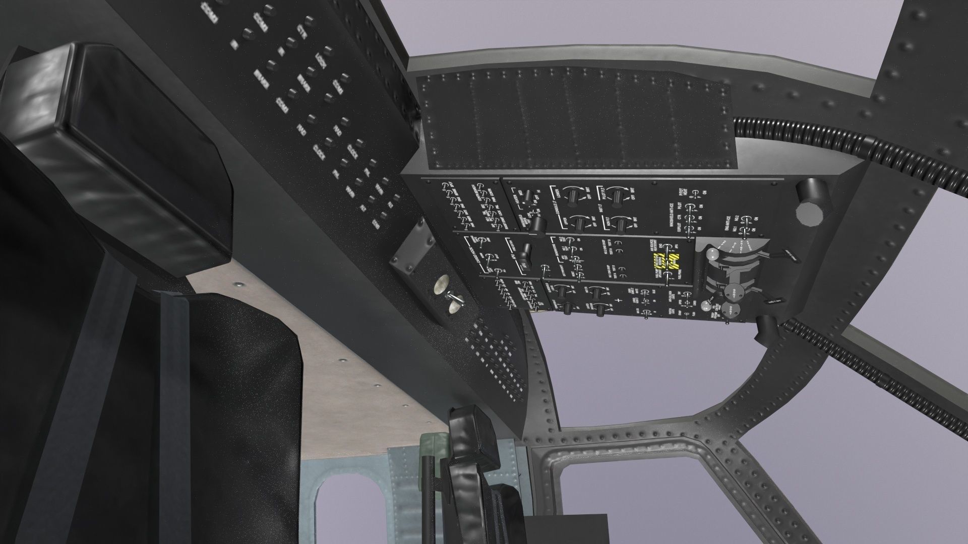 UH-60 Black Hawk Dark Static Low-poly 3D model_20