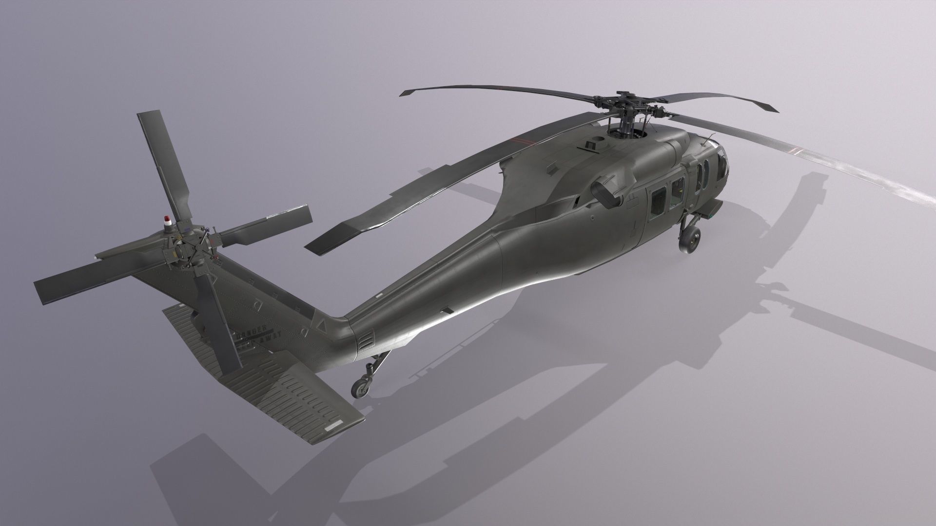 UH-60 Black Hawk Dark Static Low-poly 3D model_4