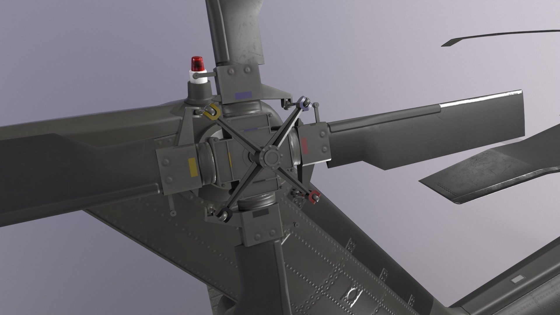 UH-60 Black Hawk Dark Static Low-poly 3D model_15