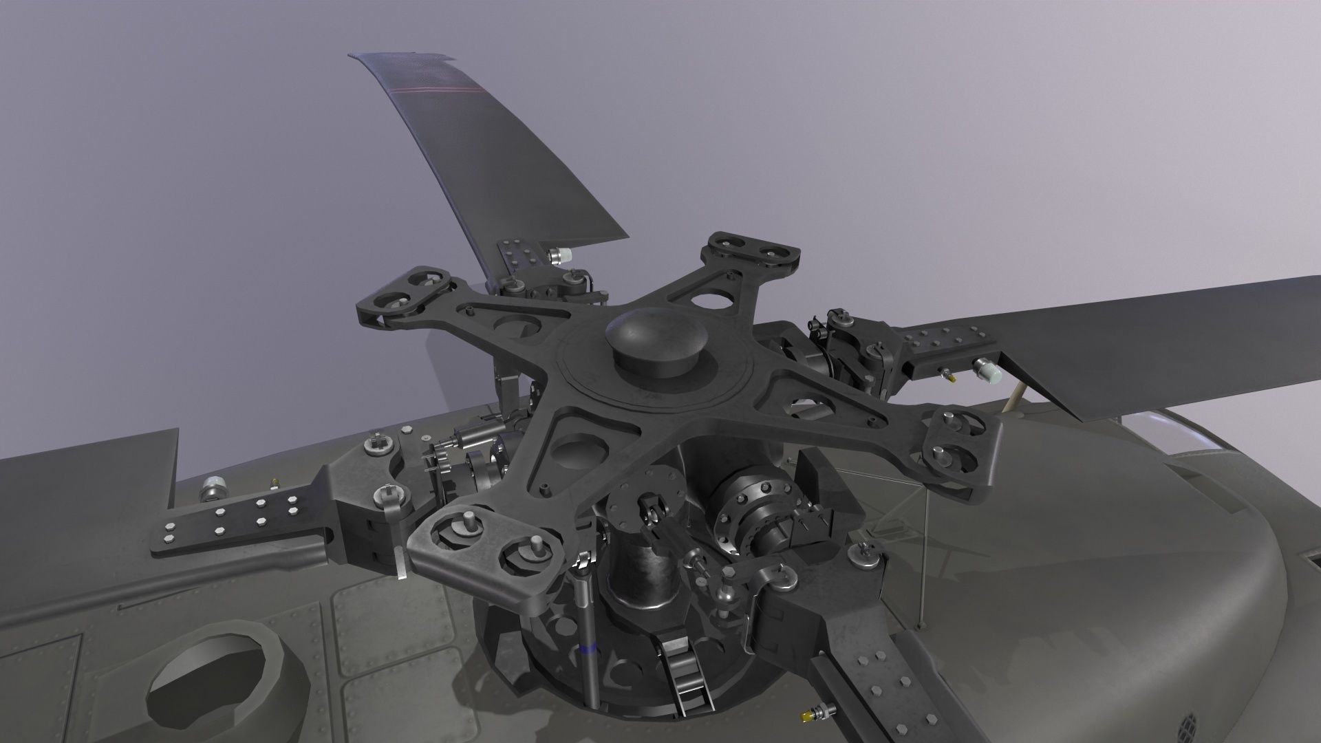 UH-60 Black Hawk Dark Static Low-poly 3D model_14