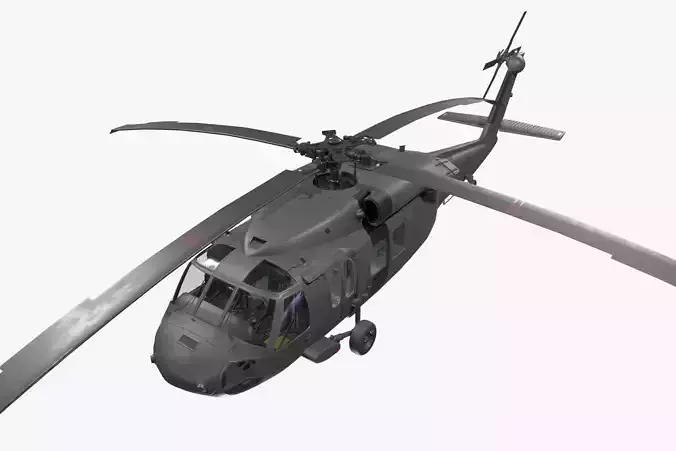 UH-60 Black Hawk Dark Static Low-poly 3D model
