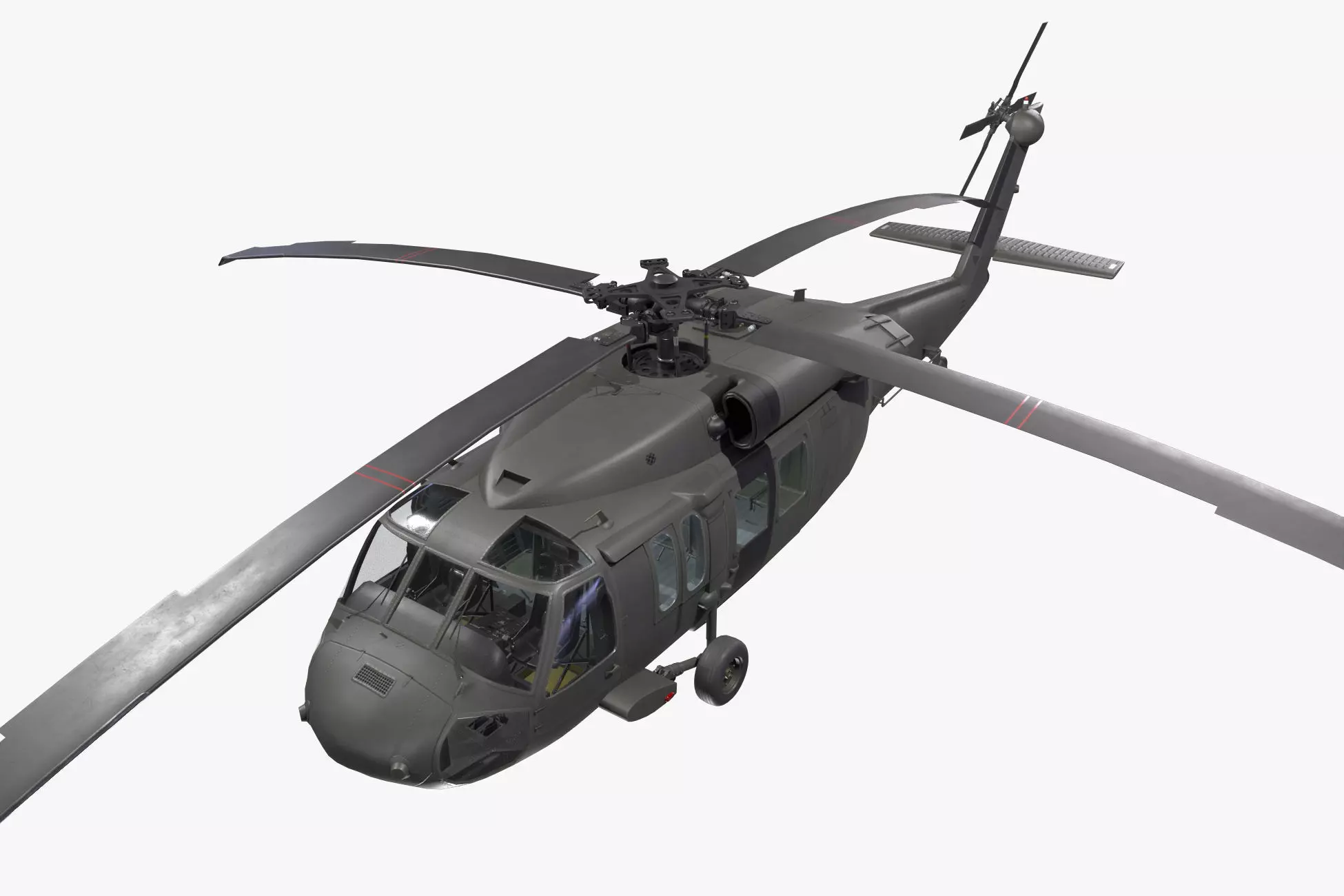 UH-60 Black Hawk Dark Static Low-poly 3D model_0