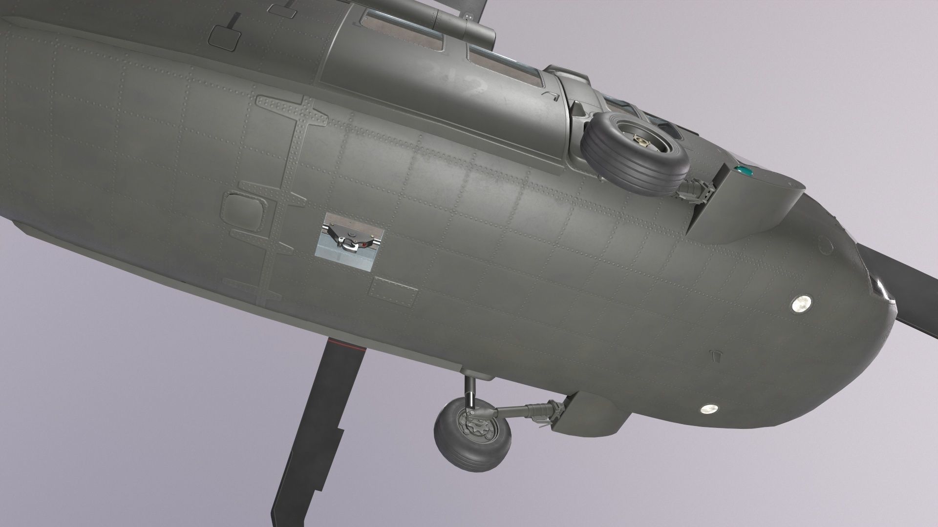 UH-60 Black Hawk Dark Static Low-poly 3D model_13