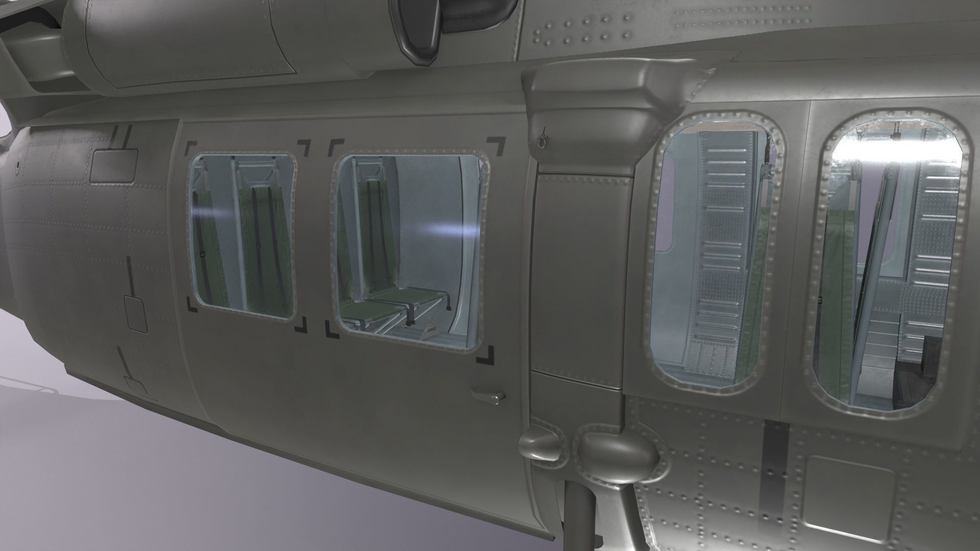 UH-60 Black Hawk Dark Static Low-poly 3D model_12