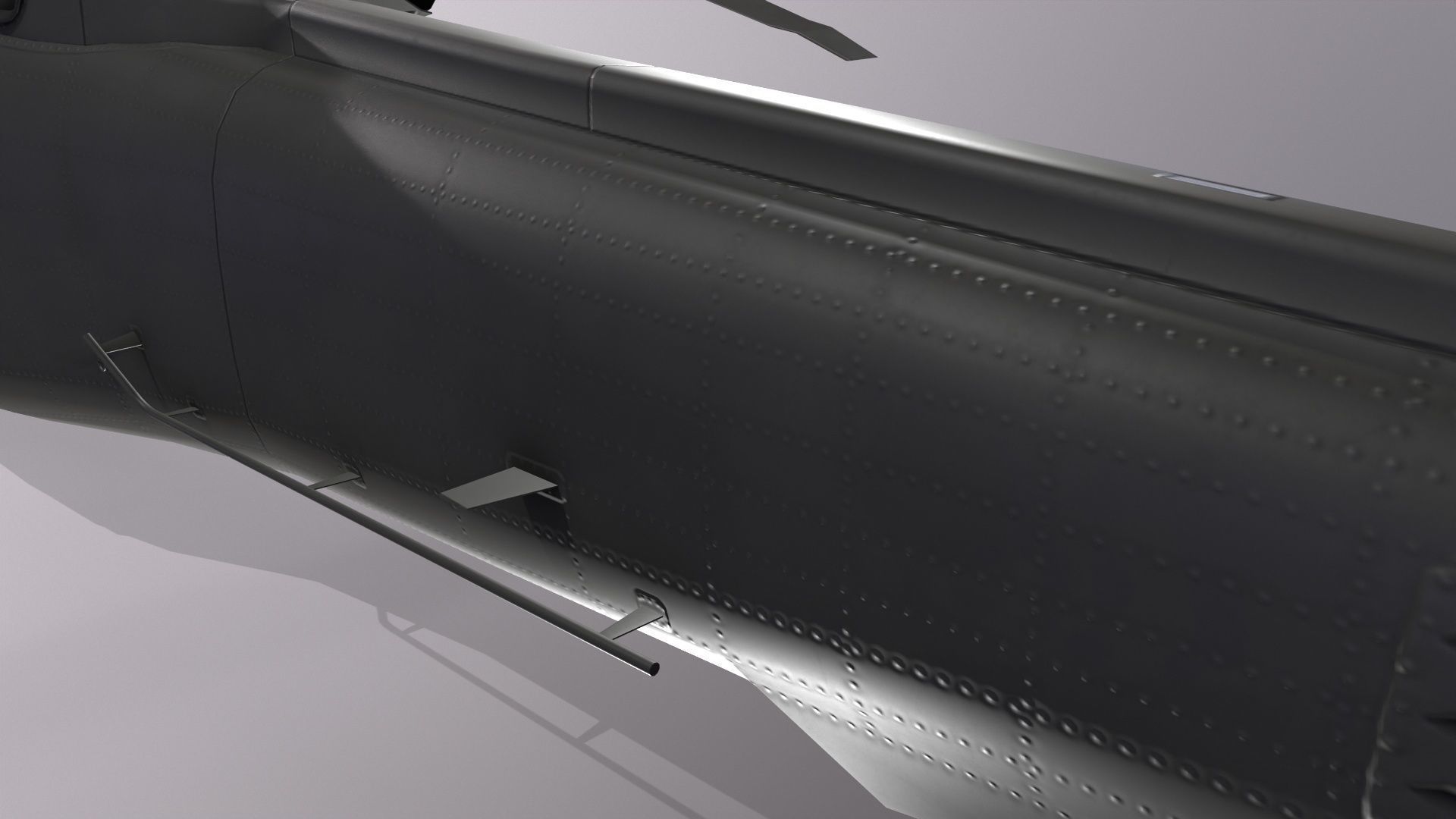 UH-60 Black Hawk Dark Static Low-poly 3D model_8