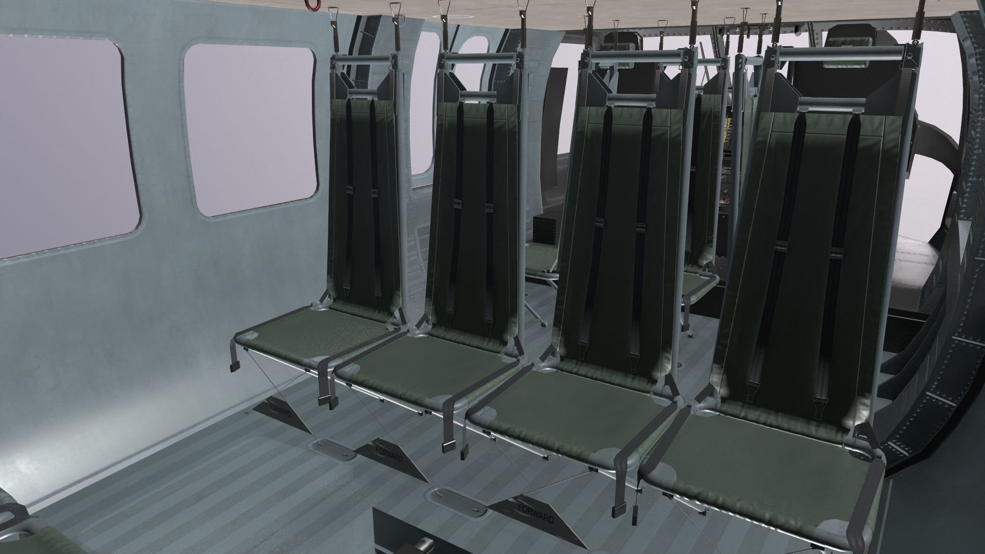 UH-60 Black Hawk Dark Static Low-poly 3D model_16