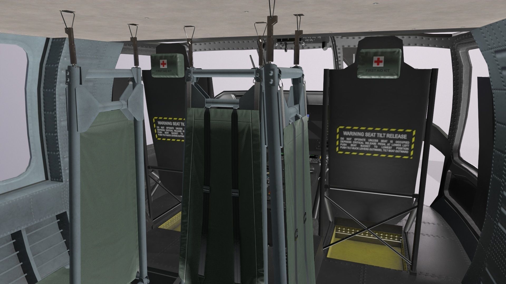 UH-60 Black Hawk Dark Static Low-poly 3D model_21